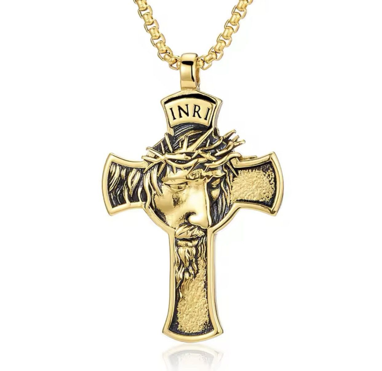 Jewelry Cross Pendant Necklace Jesus Chain Size ONE SIZE - 5 Thumbnail