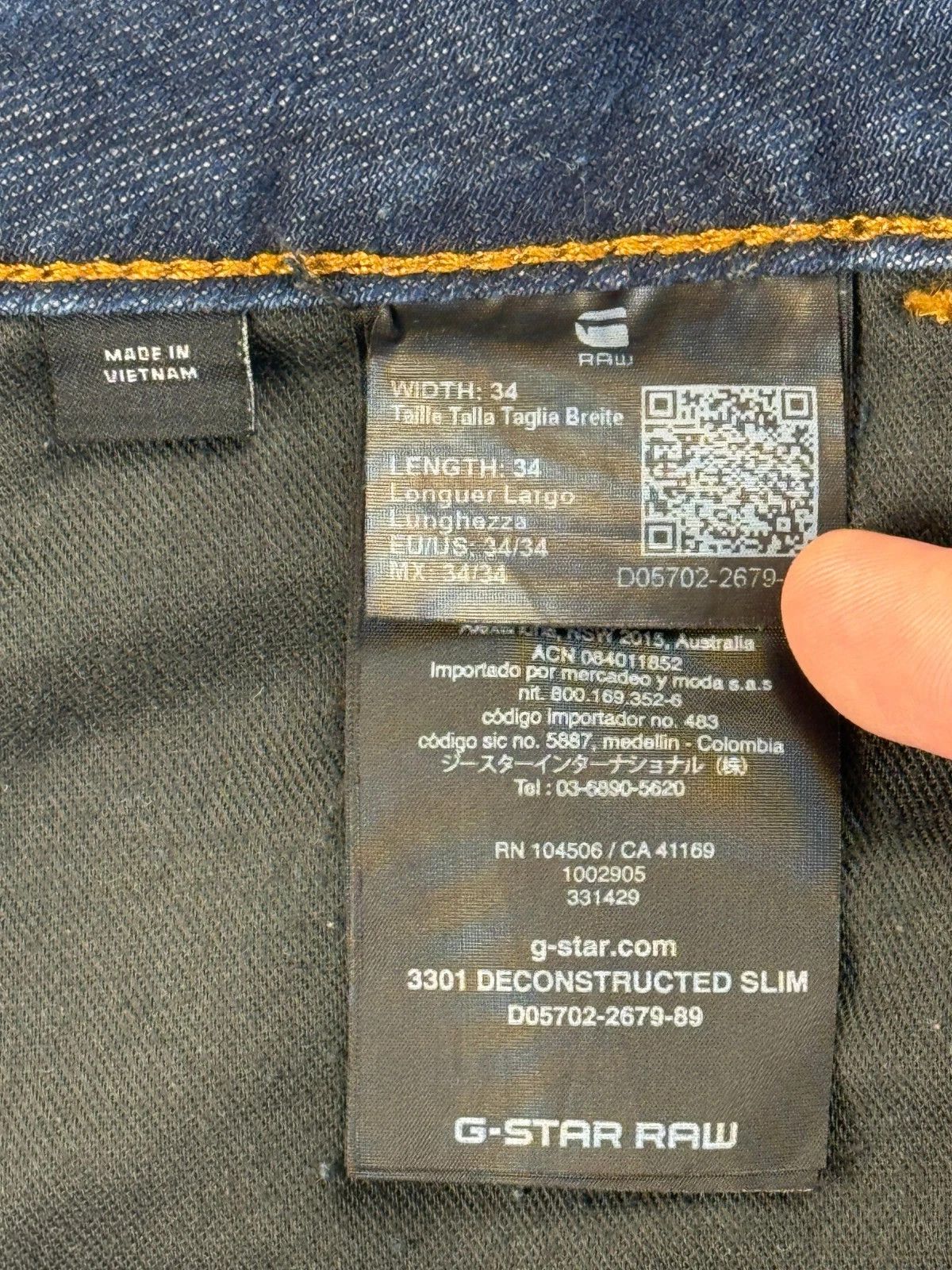 G-Star G-STAR Raw 3301 Deconstructed Slim Dark Blue Jeans 34x34 Size US 34 / EU 50 - 6 Thumbnail