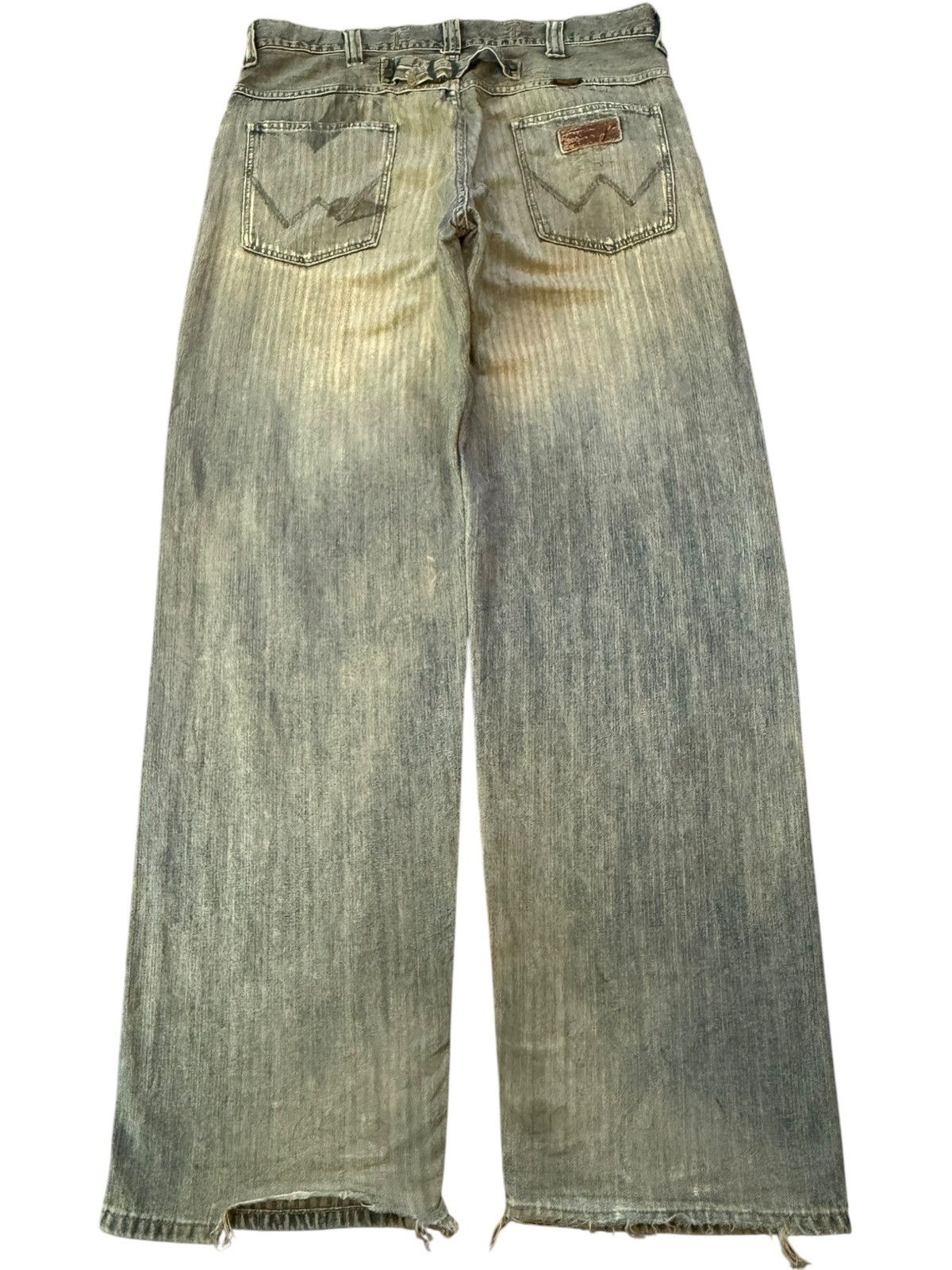 Wrangler Vintage Wrangler Buckle Back Mud Wash Distress Baggy Jeans Size 34" / US 12 / IT 48 - 2 Thumbnail