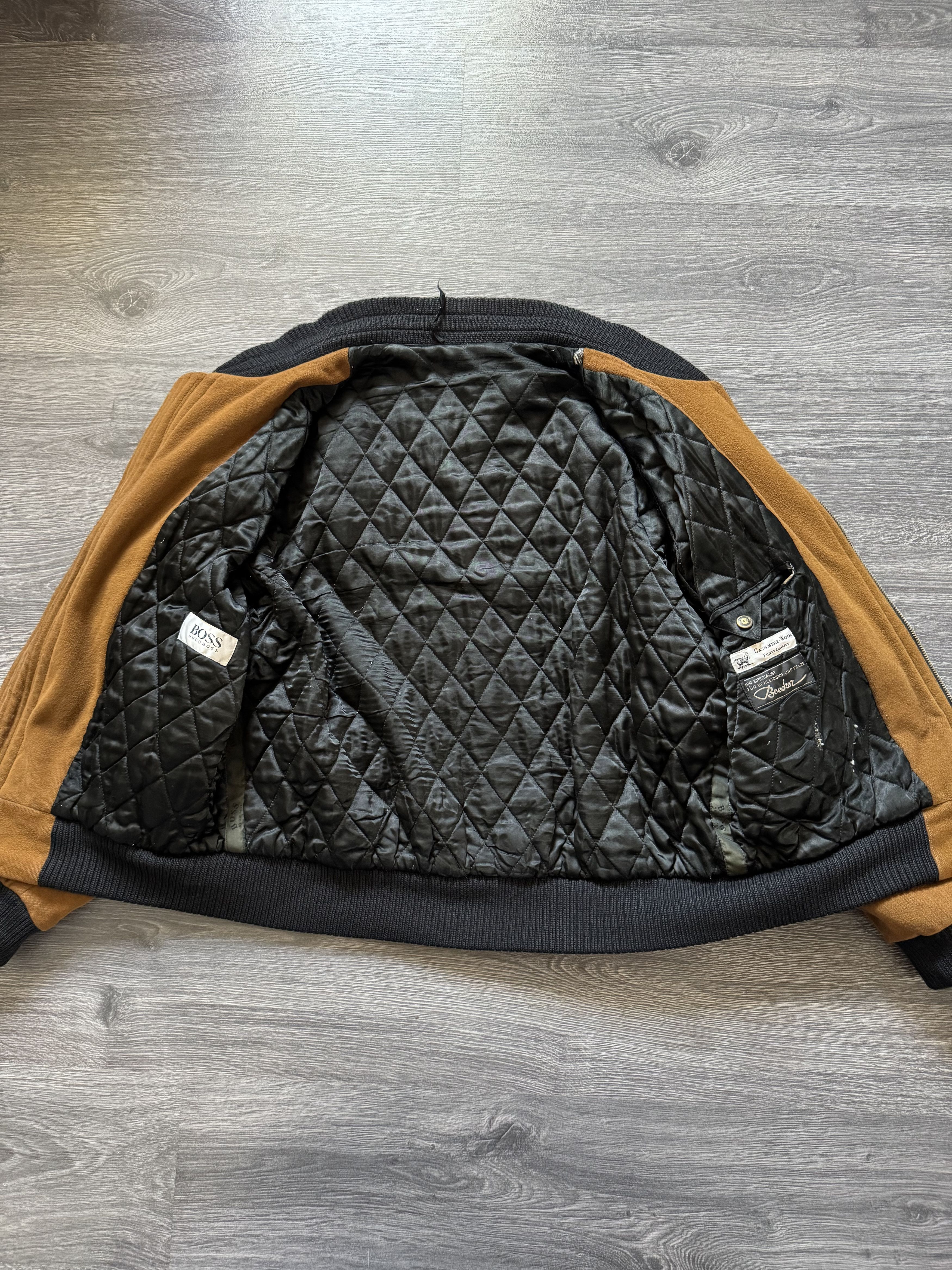 Vintage 80s Hugo Boss Cashmere Wool Bomber Jacket