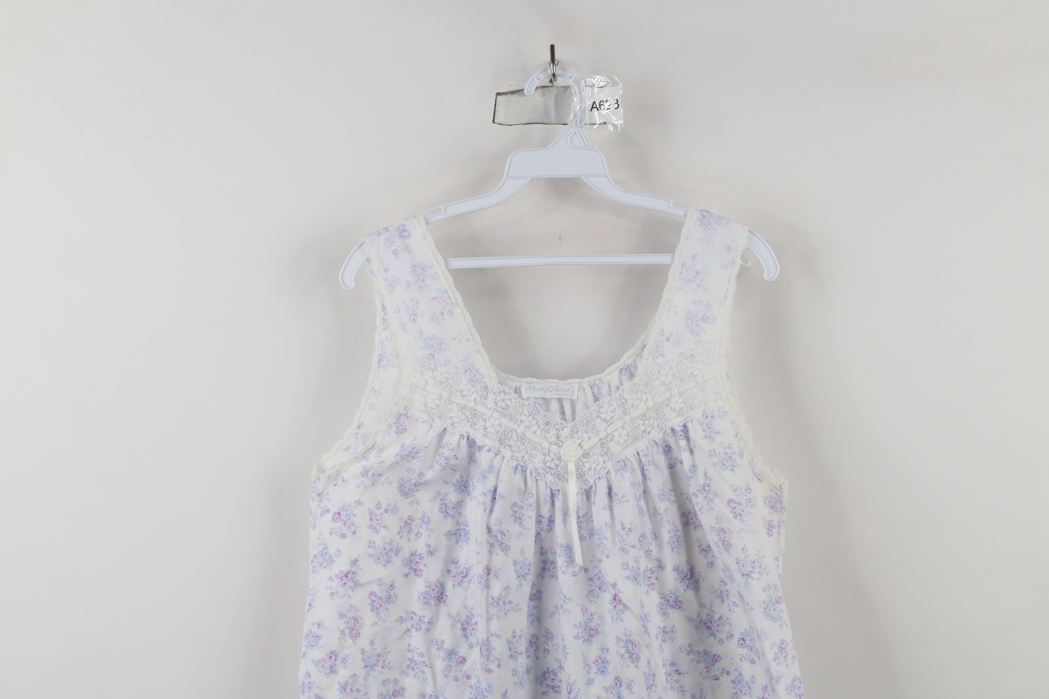 Vintage Vintage 90s Miss Elaine Lace Night Gown Sleep Shirt USA Size M / US 6-8 / IT 42-44 - 2 Thumbnail