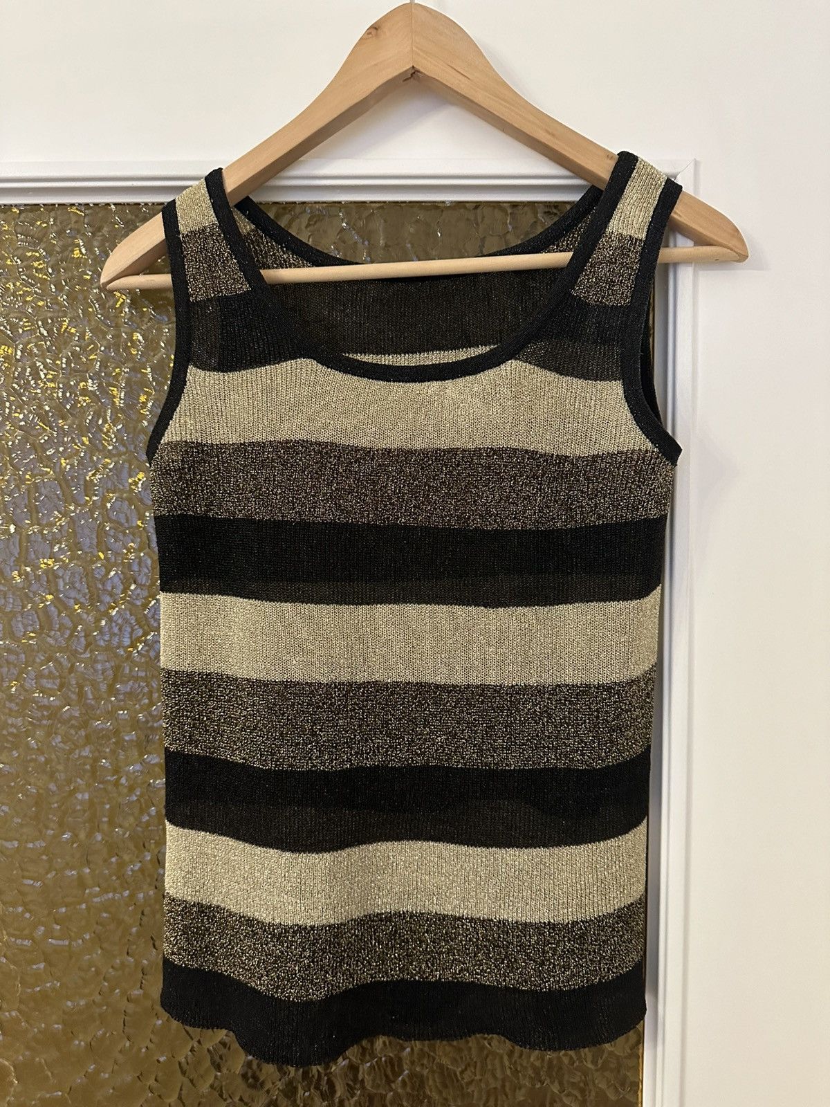Vintage Gold mesh top silver glittered meshed vintage Size M / US 6-8 / IT 42-44 - 2 Thumbnail