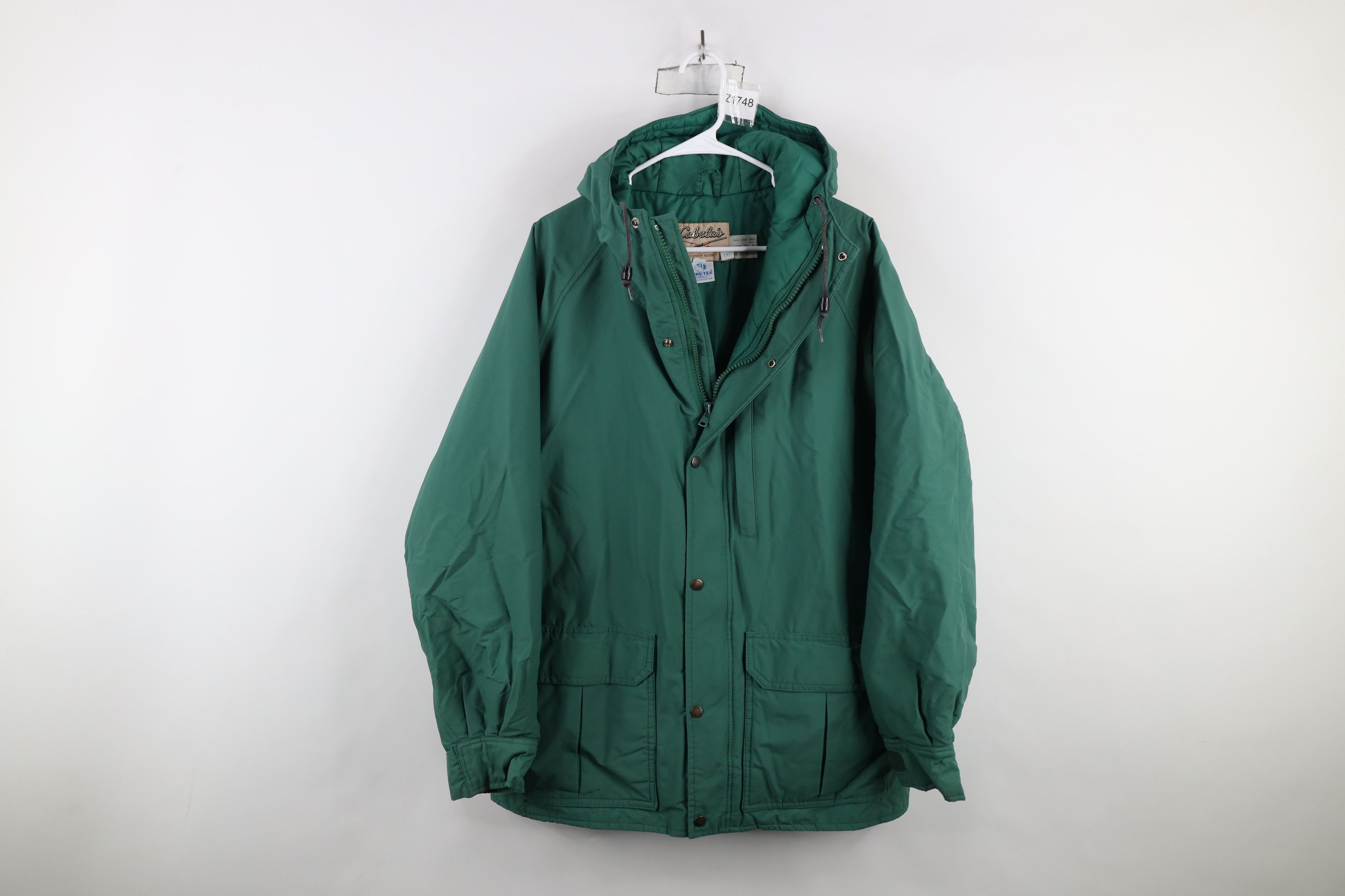 Vintage 80s 90s Cabelas Puffer Parka Jacket Coat Green