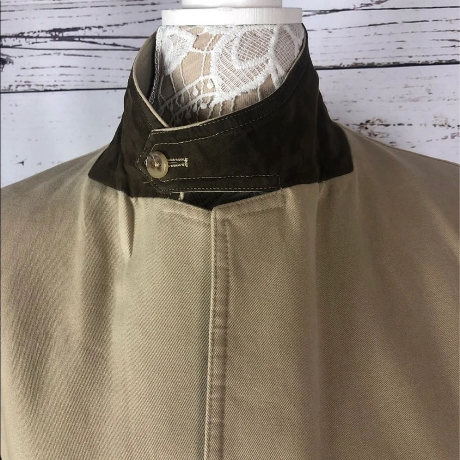 Lands' End Barn coat stand collar patch elbow Khaki Lands' End 44 R Size US L / EU 52-54 / 3 - 16 Thumbnail