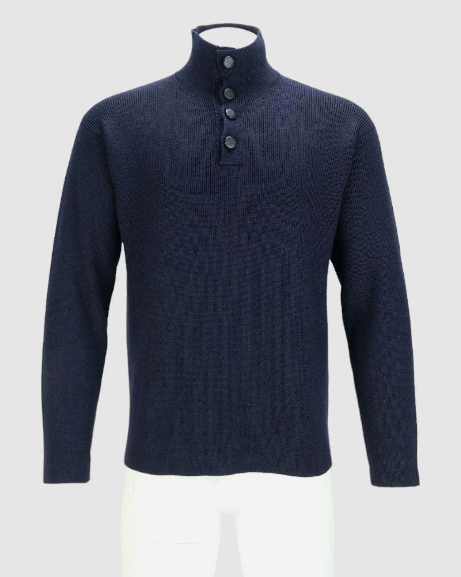 image of Gucci Tom Ford Chunky Wool Silk Knit Jumper in Navy, Men's (Size XL)