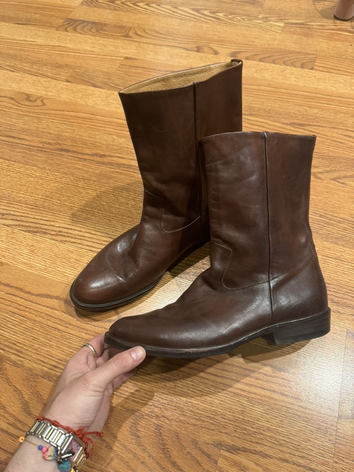 Maison Margiela Brown leather Maison Margiela riding boots Size US 8 / EU 41 - 6 Thumbnail