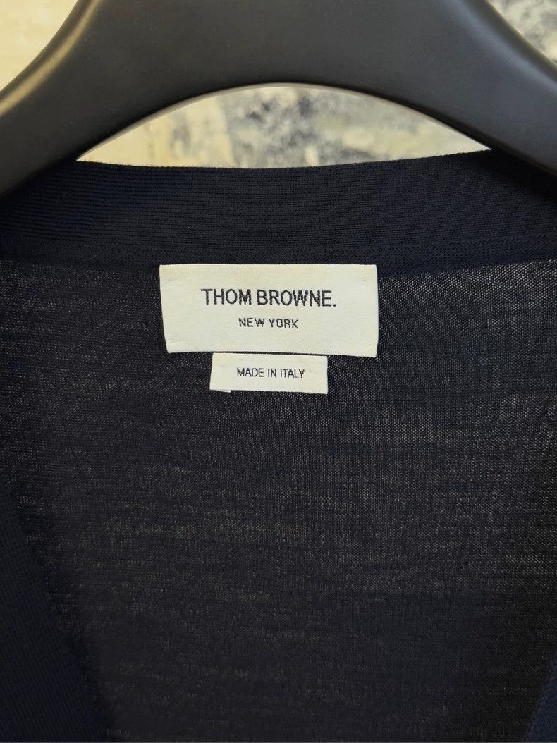 Thom Browne THOM BROWNE Navy Cashmere Knitted Cardigan 2502-Nextarrow Size US M / EU 48-50 / 2 - 3 Thumbnail