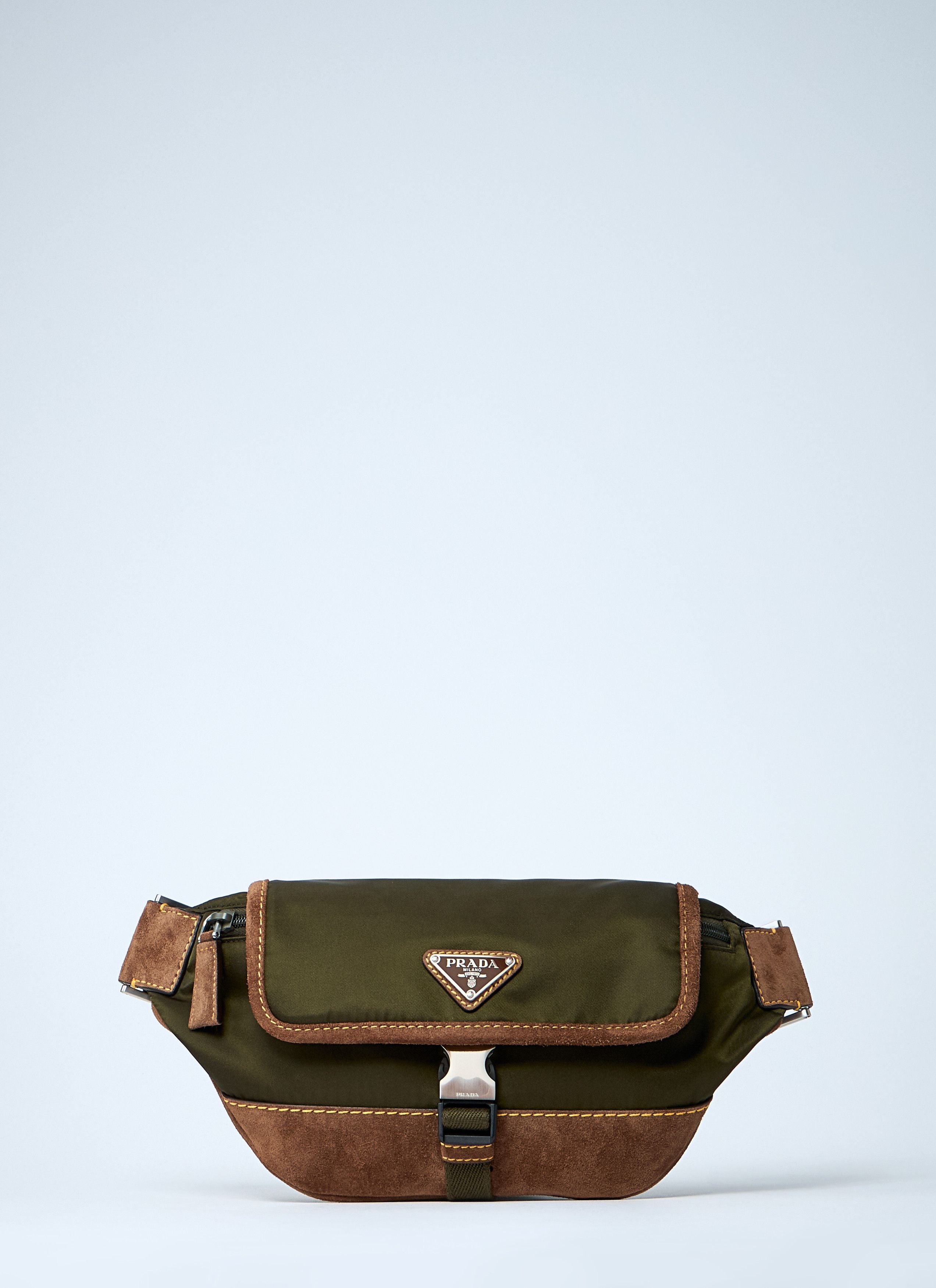 Re-Nylon And Suede Belt Bag