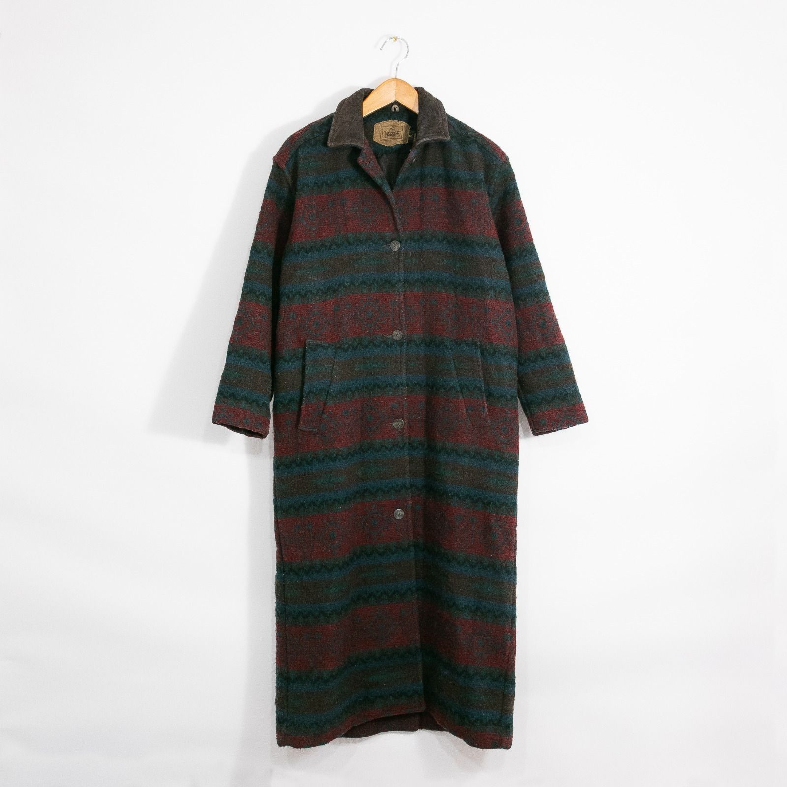 Vintage × Woolrich Woolen Mills Vintage Woolrich Southwestern Aztec Wool Patterned Hooded Tr Size US M / EU 48-50 / 2 - 1 Thumbnail