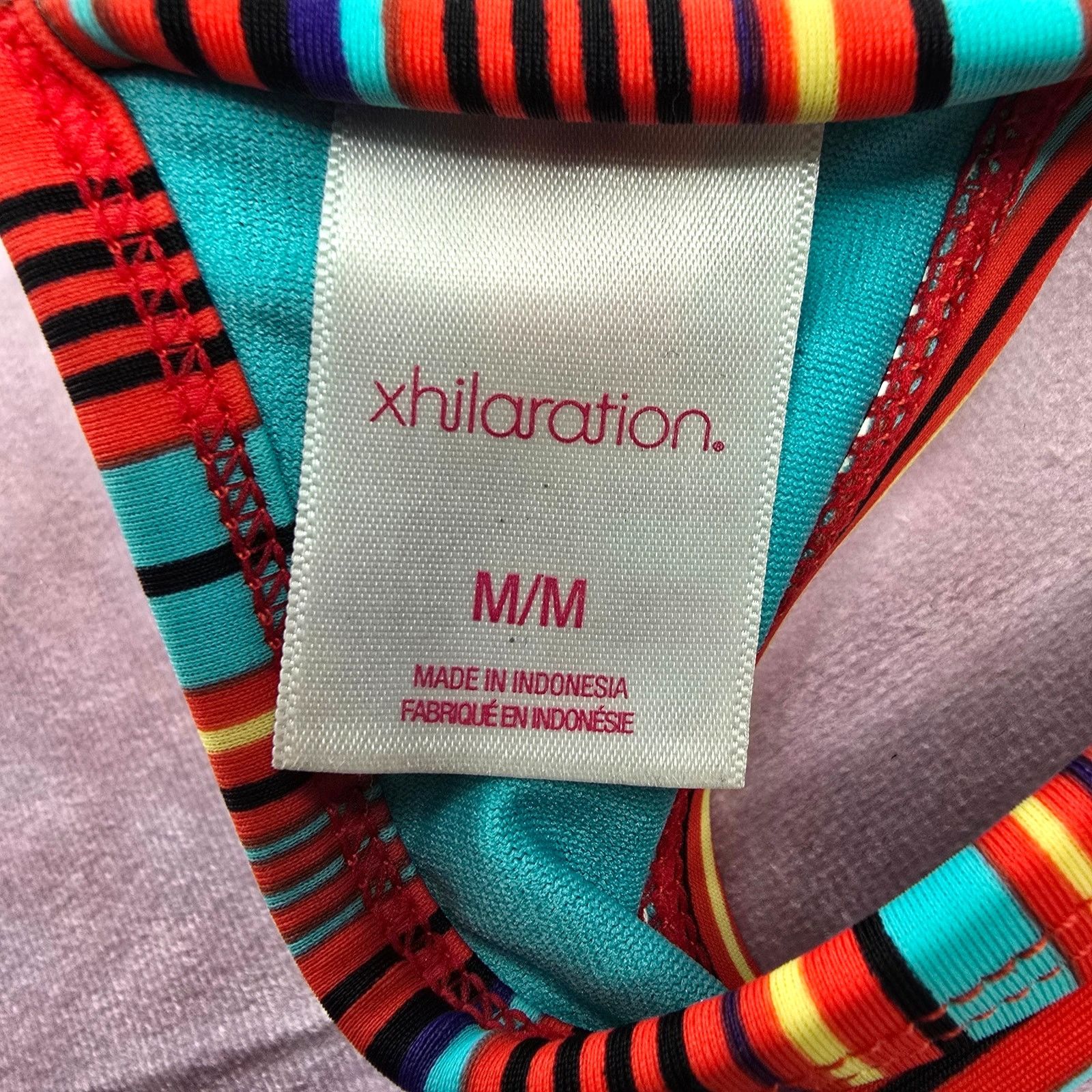 Other Xhilaration Red Blue Stripe Padded String Wired Bikini Top M Size ONE SIZE - 6 Thumbnail