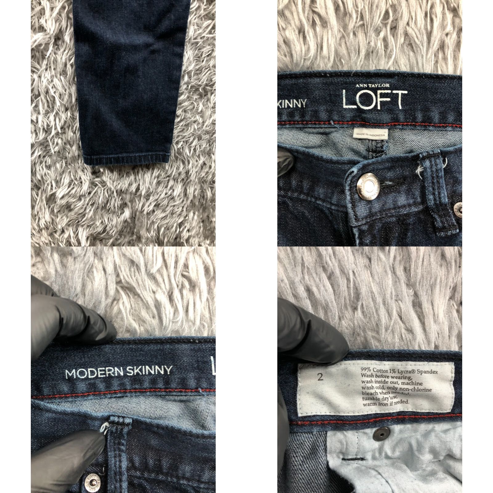 Loft LOFT Jeans Skinny Waist 29 Color Blue Size 2 Womens Denim Pants 5-Pocket Modern Classic Size 26" / US 2 / IT 38 - 8 Thumbnail
