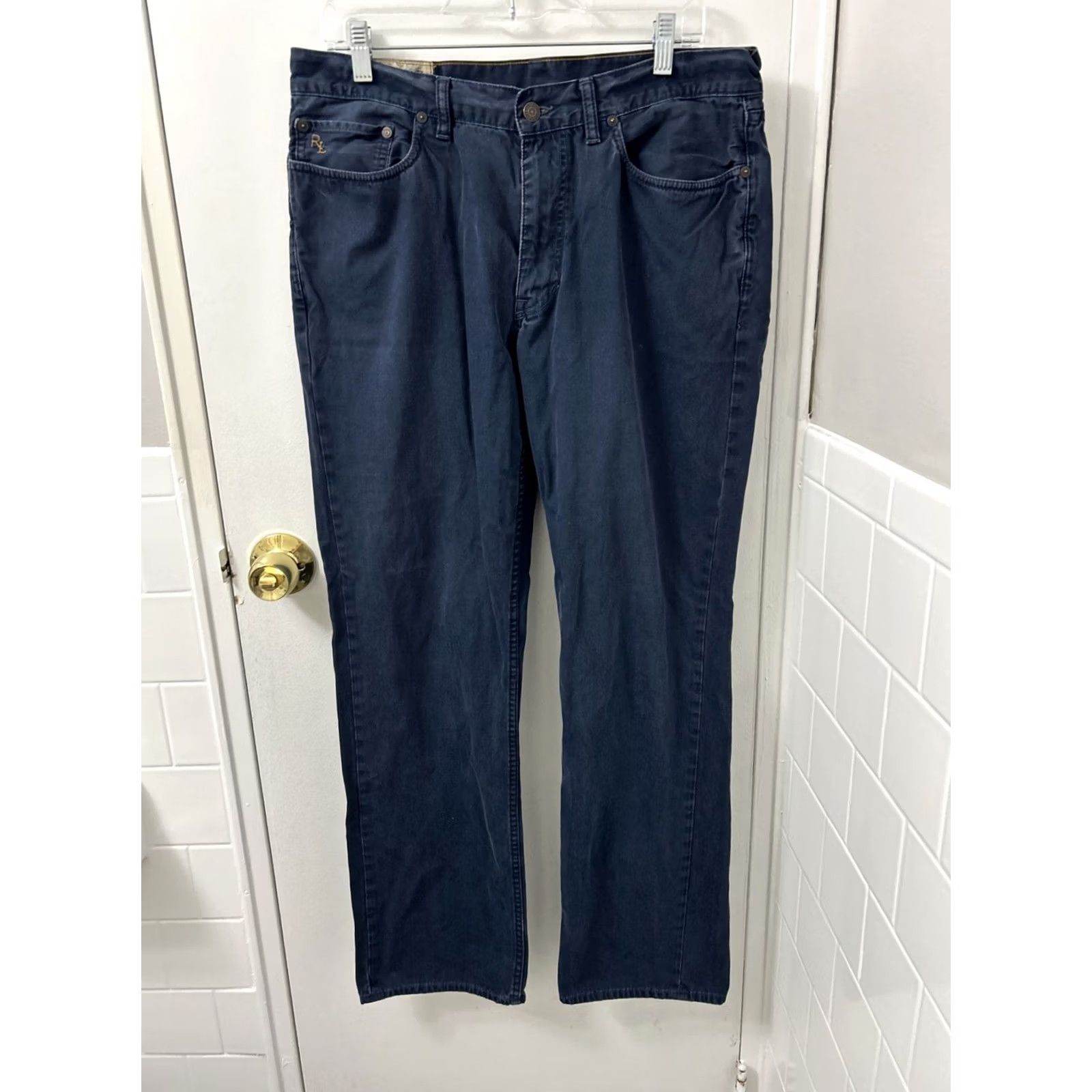 Polo Ralph Lauren Polo Ralph Lauren Pants Men 34x32 Corduroy Straight Leg Blue Winter Spring Fall Summer Khakis Classic Logo 90s USA Mens Size US S / EU 44-46 / 1 - 2 Thumbnail