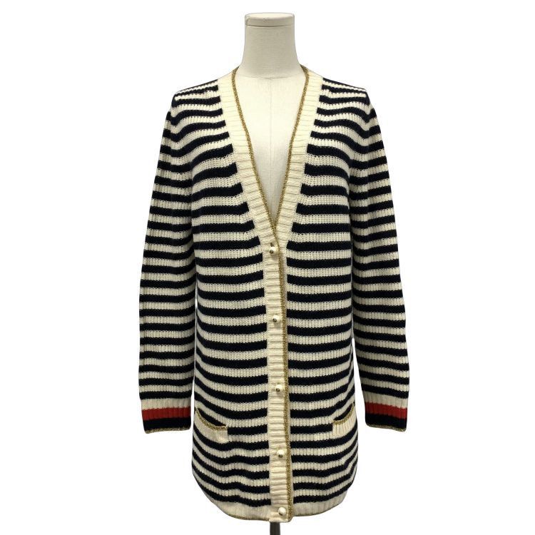 Gucci Gucci Striped Pearl Button Cardigan Size M Size M / US 6-8 / IT 42-44 - 1 Thumbnail