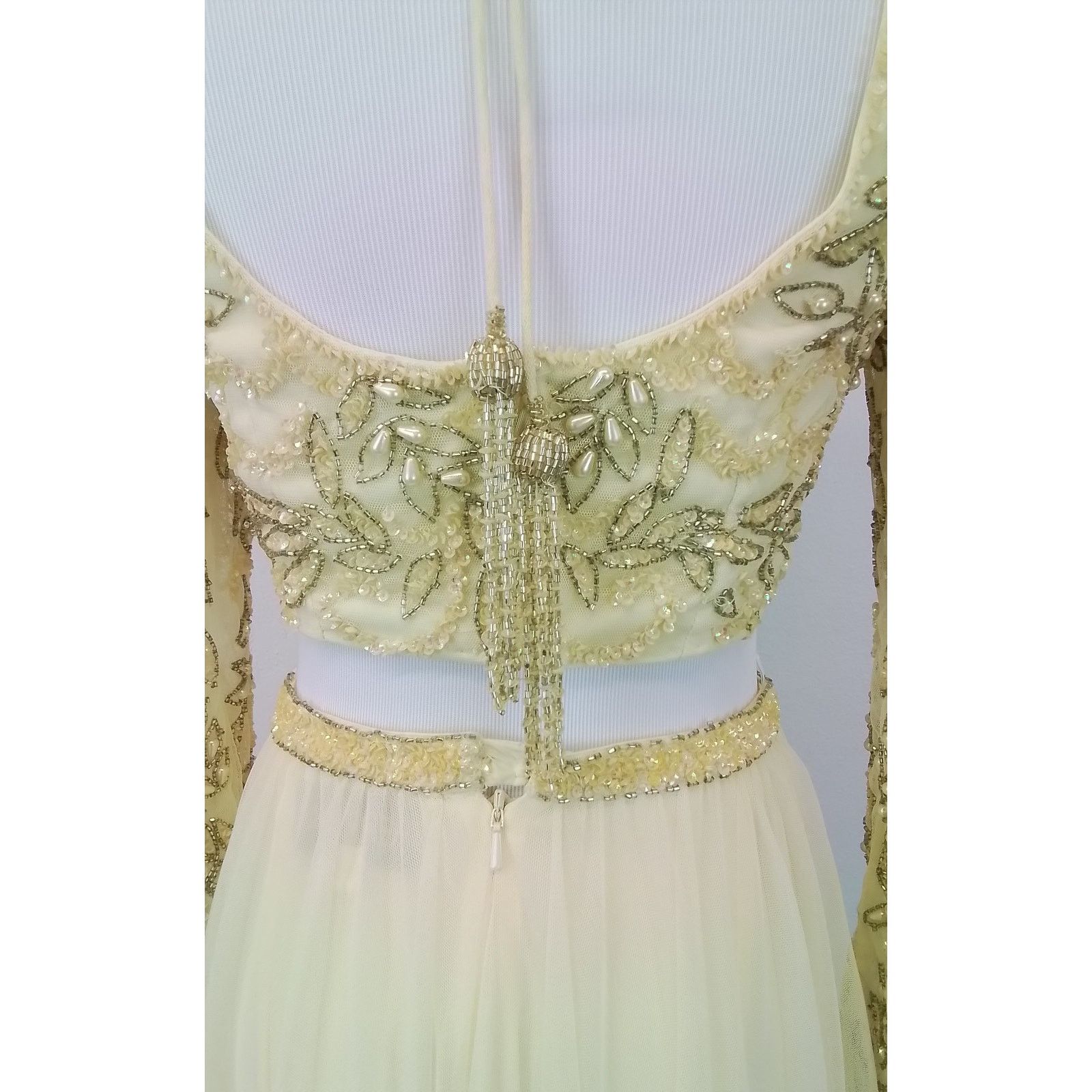 Other Sherri Hill Beaded 2 Piece Women's 4 Yellow Top + Maxi Skirt Size S / US 4 / IT 40 - 6 Thumbnail
