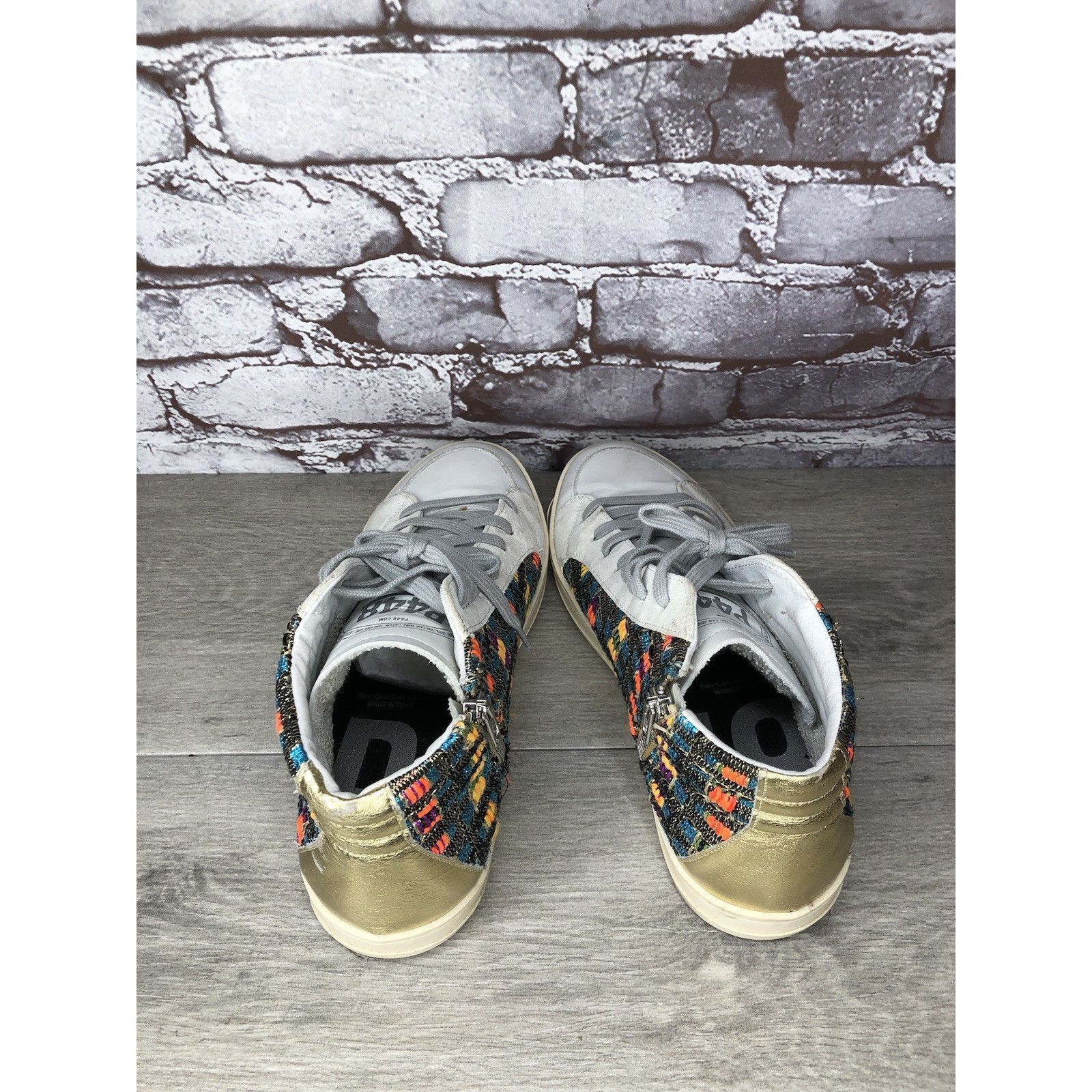 P448 P448 Skate Malhia Sneakers White Leather Lace Up High Top Sh Size US 10.5 / IT 40.5 - 7 Thumbnail