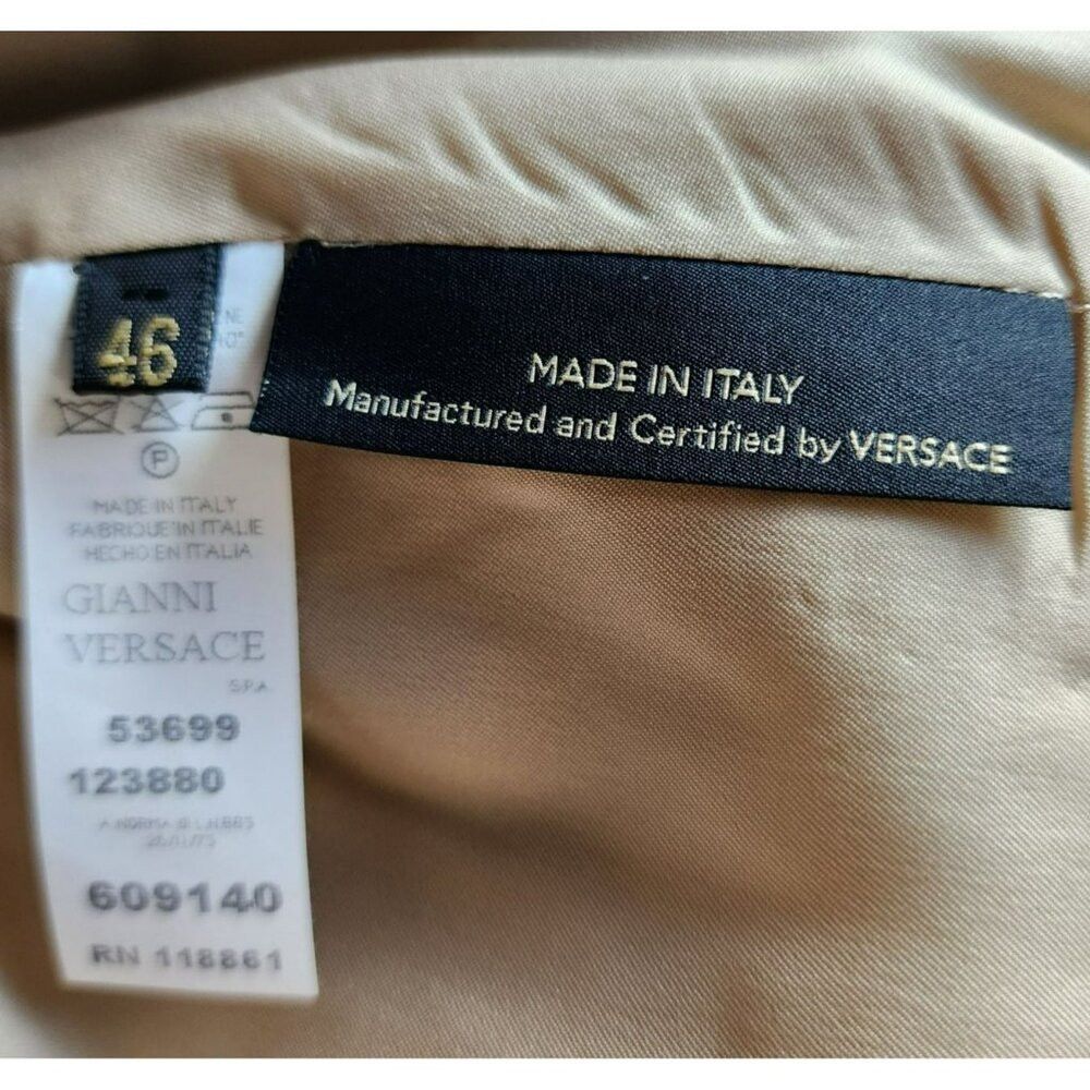 Versace Versace Skirt US10 IT46 – Tan Linen, Silk Lined, Patch Pock Size 34" / US 12 / IT 48 - 3 Thumbnail
