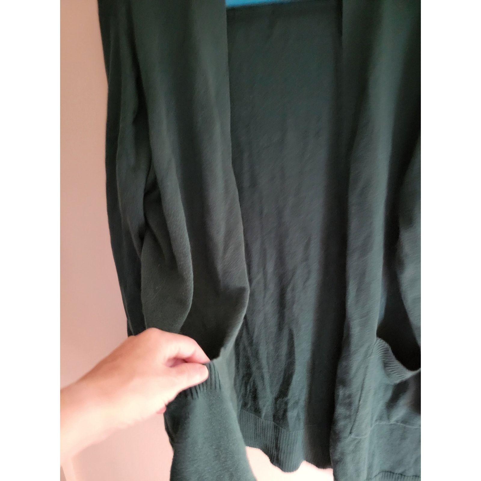 Denim & Co. Denim & Co Long Green Cardigan Sweater 1X Size XL / US 12-14 / IT 48-50 - 3 Thumbnail