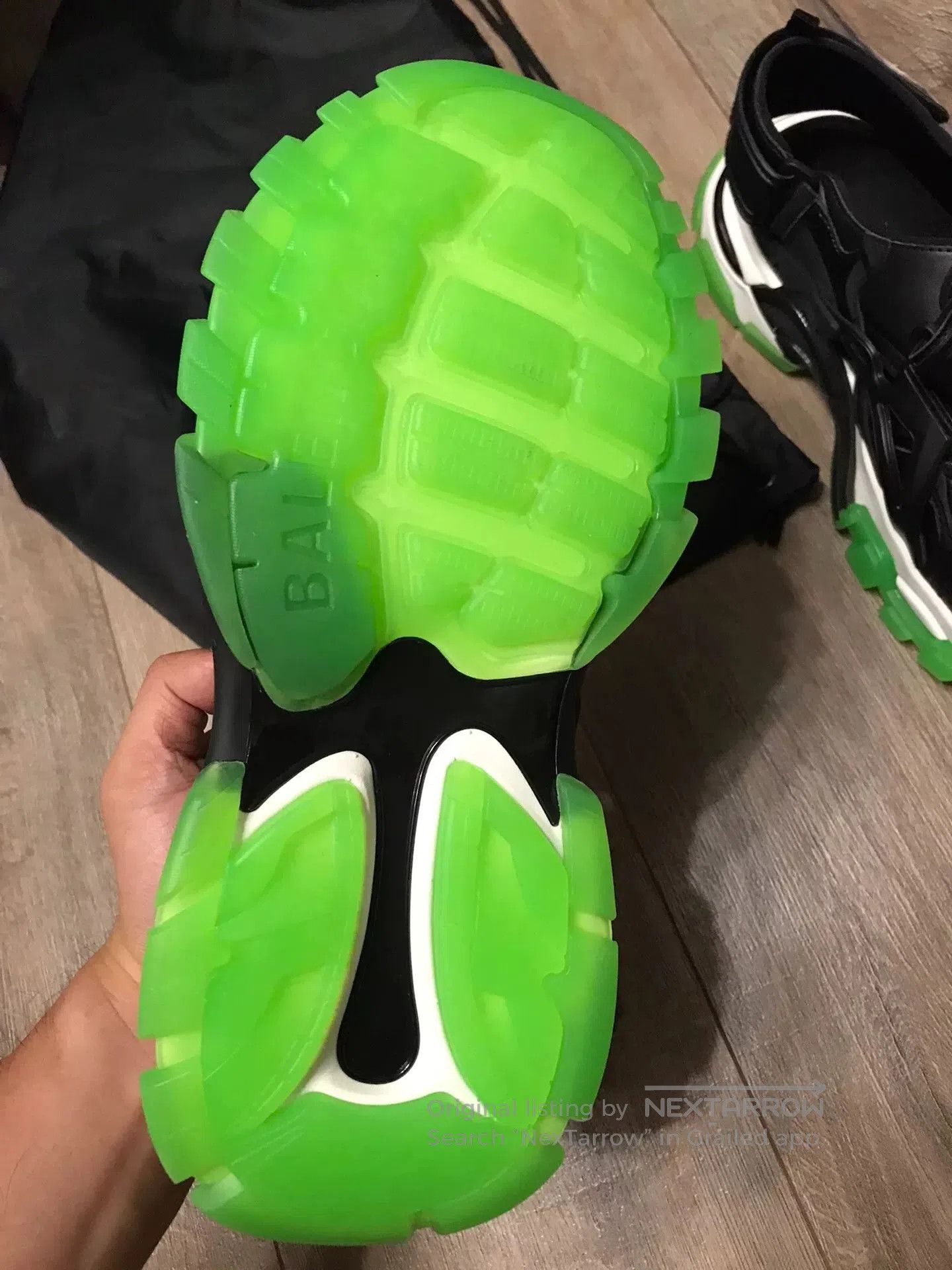 Balenciaga Balenciaga Black Green Sole Sandals. Size US 9 / EU 42 - 6 Thumbnail