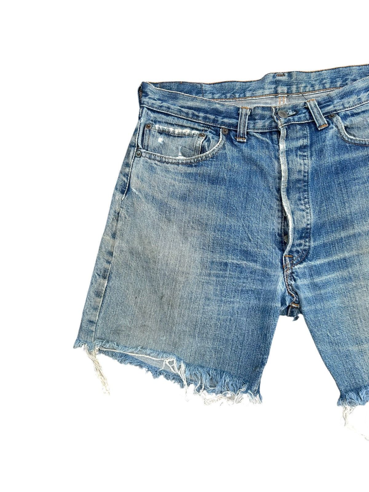 Levi's Thrashed 70s-80s Vintage Levis 6 Selvedge Short Denim jeans Size US 33 - 3 Thumbnail