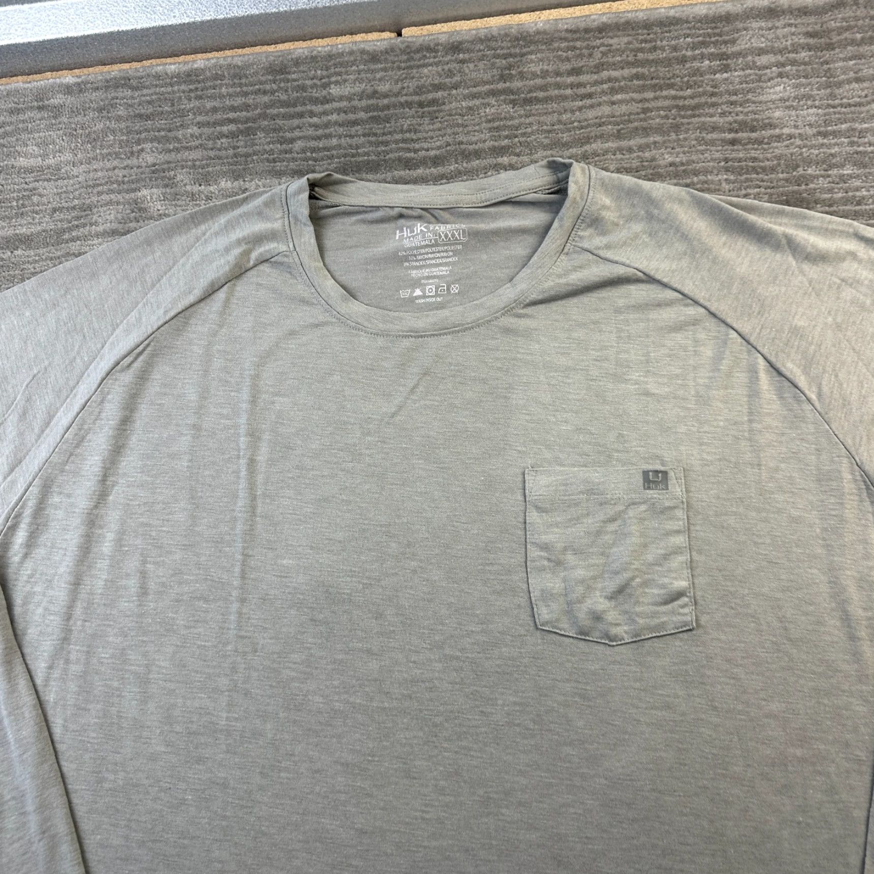Vintage Huk Shirt Mens 3XL Gray Fishing Performance Long Sleeve Shirt Pullover Crew Neck Casual Activewear Size US XXL / EU 58 / 5 - 4 Thumbnail