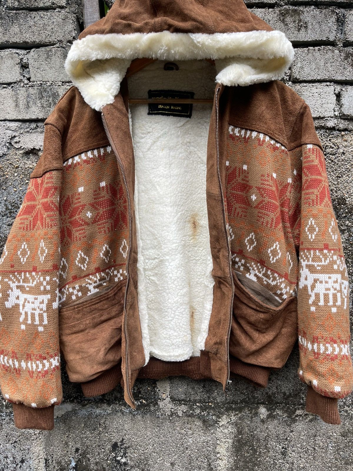 Vintage 90s Moda italiana Dragon Trading Suede Leather Jacket Size US L / EU 52-54 / 3 - 10 Thumbnail