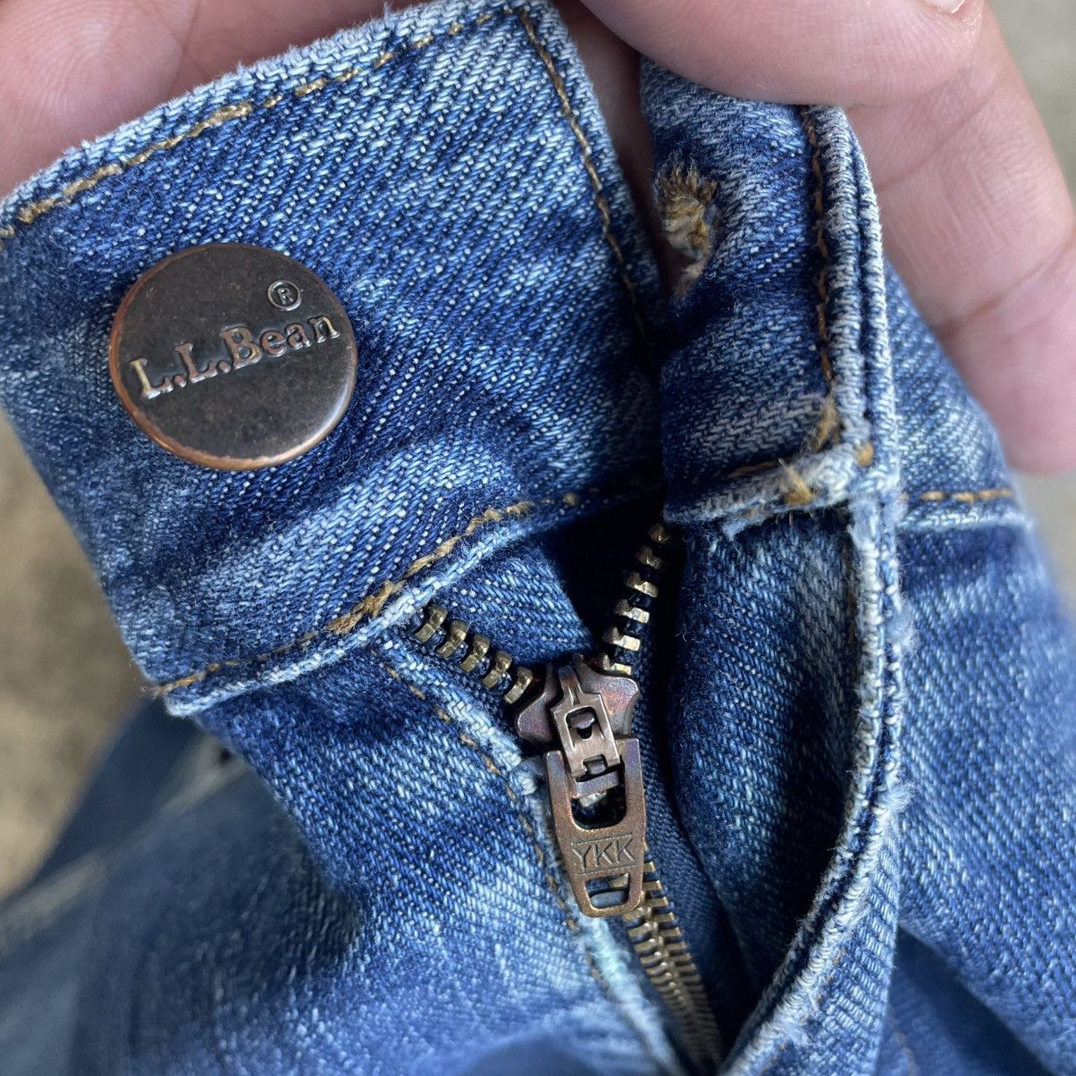 L.L. Bean 🔥Vintage L.L.Bean Carpenter Worker Distress Denim Jeans Size US 38 / EU 54 - 13 Thumbnail