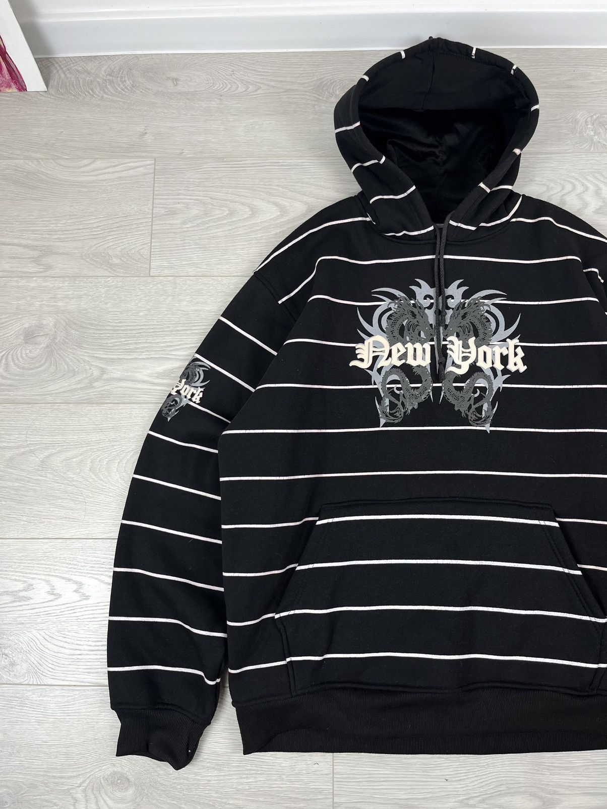 Vintage New York Vintage 00s Y2K Style Black Oversized Hoodie Size US XL / EU 56 / 4 - 3 Thumbnail