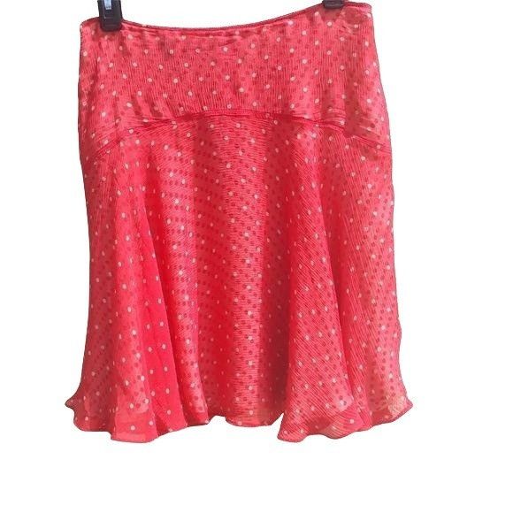 Anne Klein Vtg Anne Klein Silk Skirt Sz 8P Red Polka Dot Coquette Rocka Size 30" / US 8 / IT 44 - 8 Thumbnail