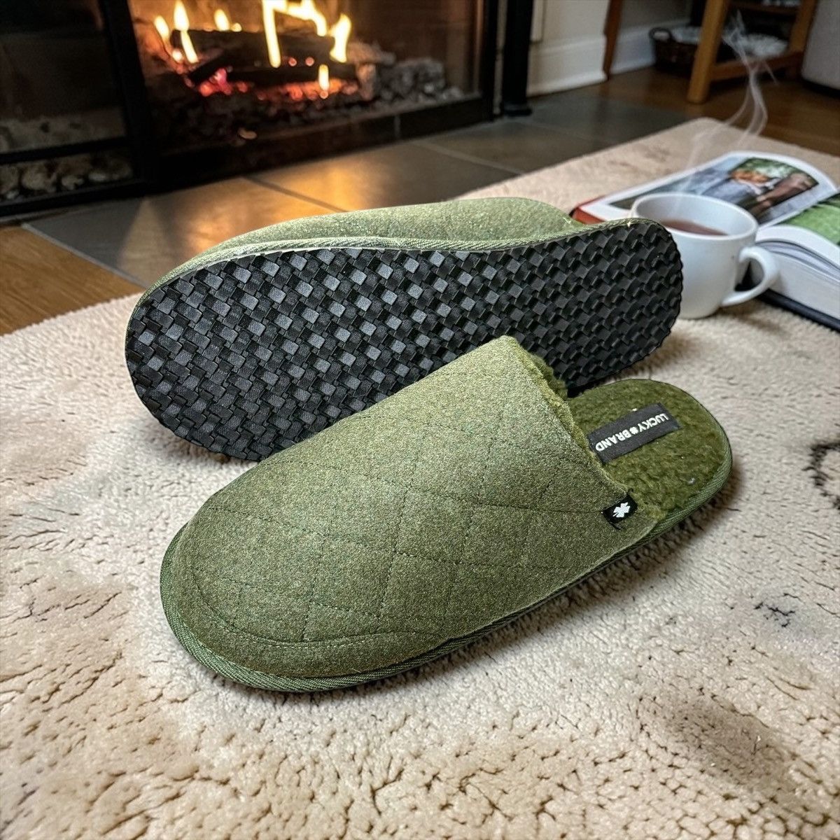 Lucky Brand Lucky Brand Green Slippers Mens 7-8, Women’s 8.5-9.5 Size US 8.5 / IT 38.5 - 1 Thumbnail