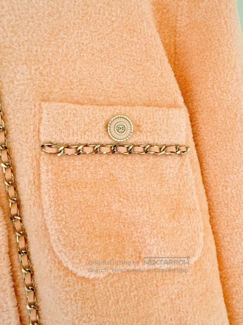 Chanel Chanel Orange-pink chain towel jacket Size XS / US 0-2 / IT 36-38 - 4 Thumbnail
