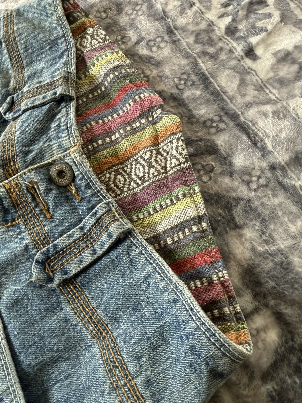 Japanese Brand Kooks & Phellica Flared Tribal Waist Skull Emblem Jeans Size US 28 / EU 44 - 13 Thumbnail