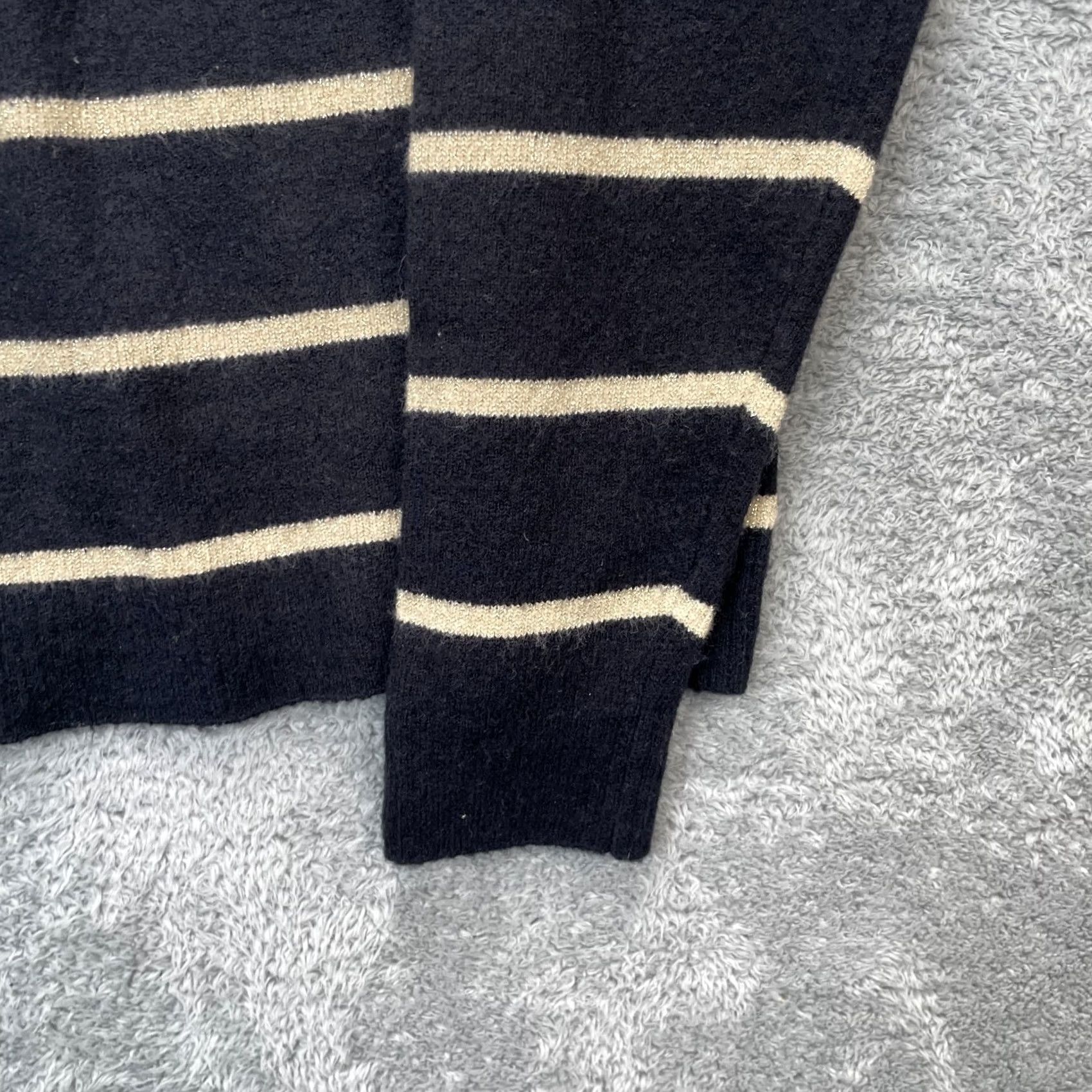 J.Crew VINTAGE J.CREW Sweater Womens M Black Striped Knit Pullover Crew Neck Long Sleeve Tight-Knit Casual City Preppy Size M / US 6-8 / IT 42-44 - 4 Thumbnail