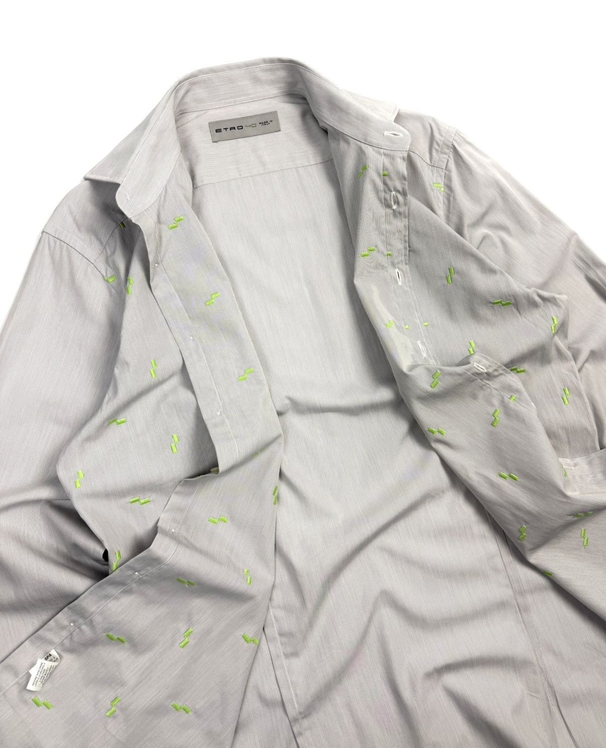 Etro Rare ETRO Luxury Cotton Button-Up Shirt Gray Italy Vintage Size US L / EU 52-54 / 3 - 13 Thumbnail