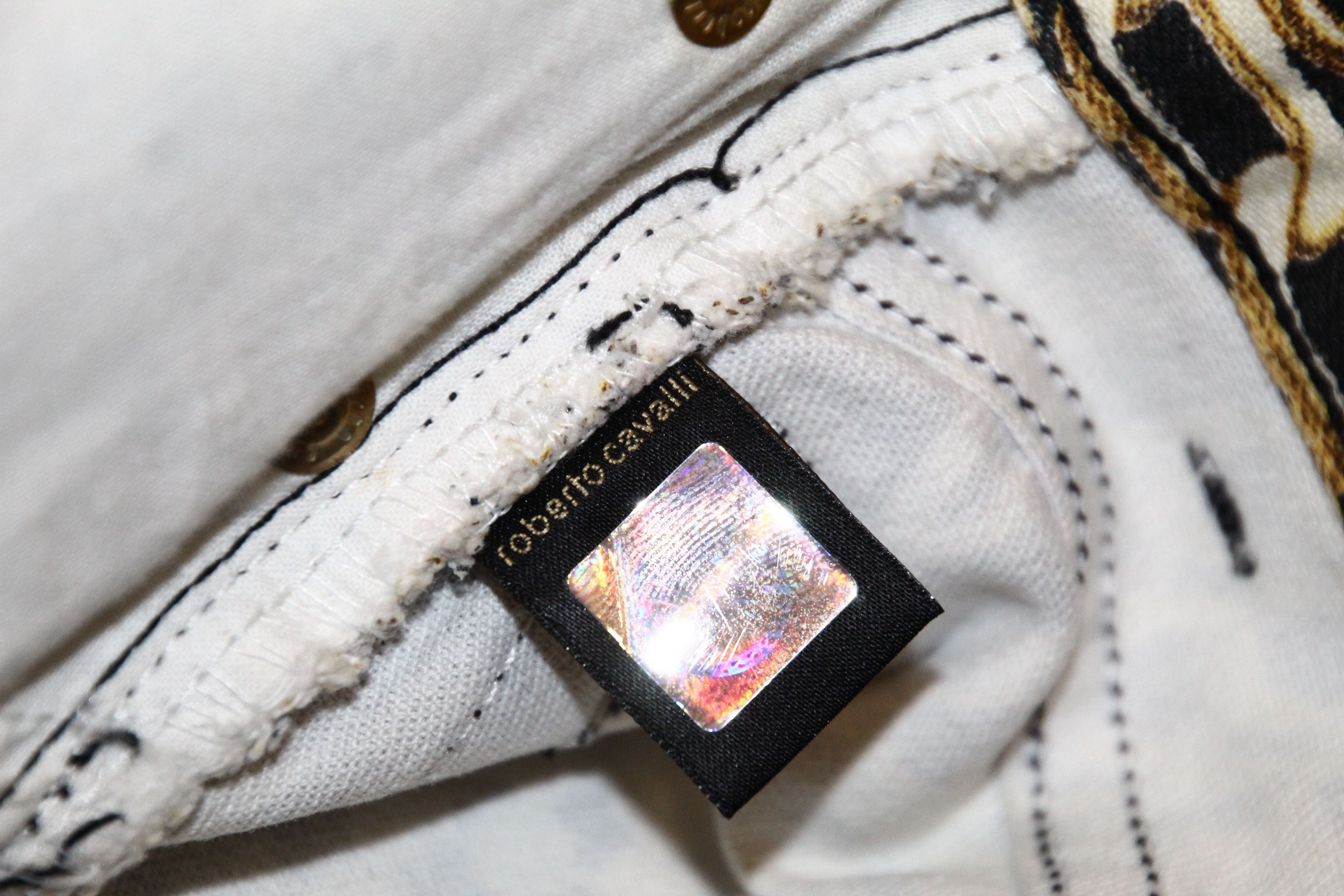 Roberto Cavalli Made in Italy. Roberto Cavalli Gold Chain Y2K Luxury Jeans Size US 28 / EU 44 - 12 Thumbnail