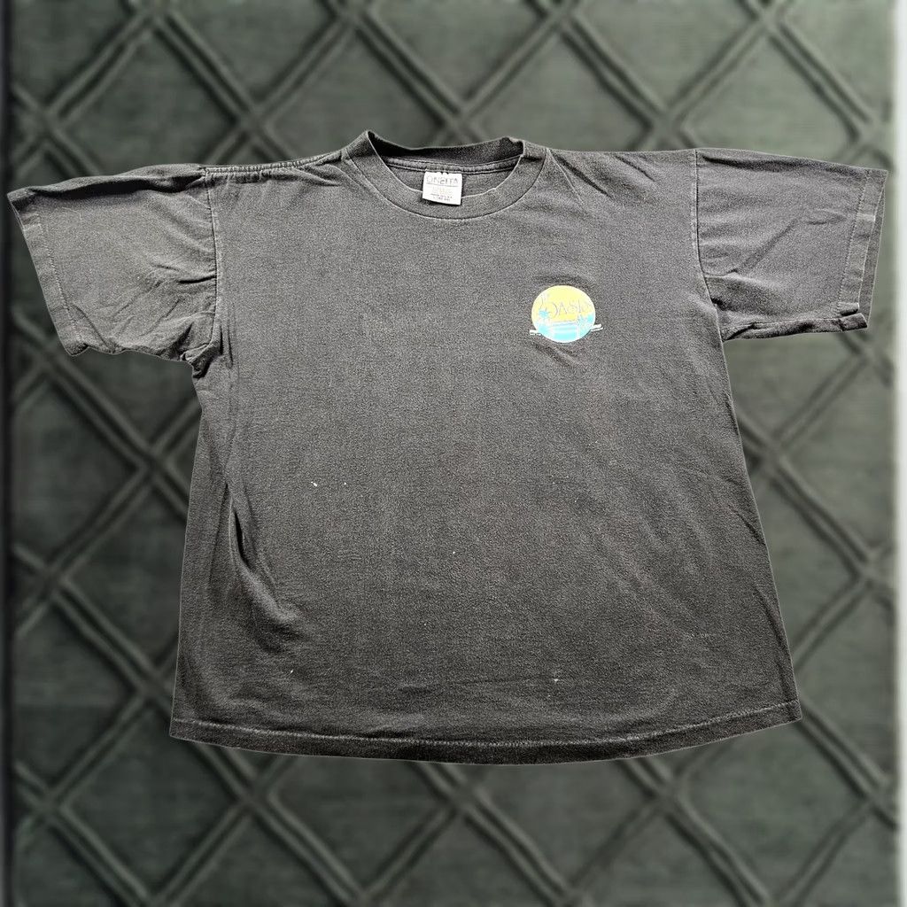 Vintage VINTAGE Oasis Shirt L Black Cotton Short Sleeve Crew Neck Graphic Print Oneita USA 80s Tee Men Size US L / EU 52-54 / 3 - 1 Thumbnail