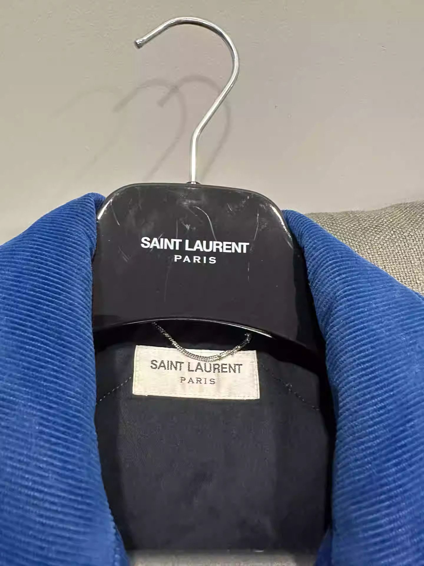 Saint Laurent Paris Saint Laurent Blue Corduroy Baseball Jersey Size US M / EU 48-50 / 2 - 2 Thumbnail