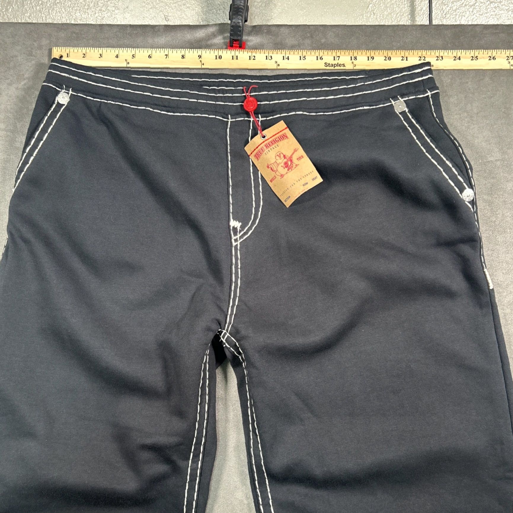 True Religion True Religion Baggy Super T Relaxed Fleece Sweatpants Wide Leg Mens XXXL Size US 39 - 3 Thumbnail