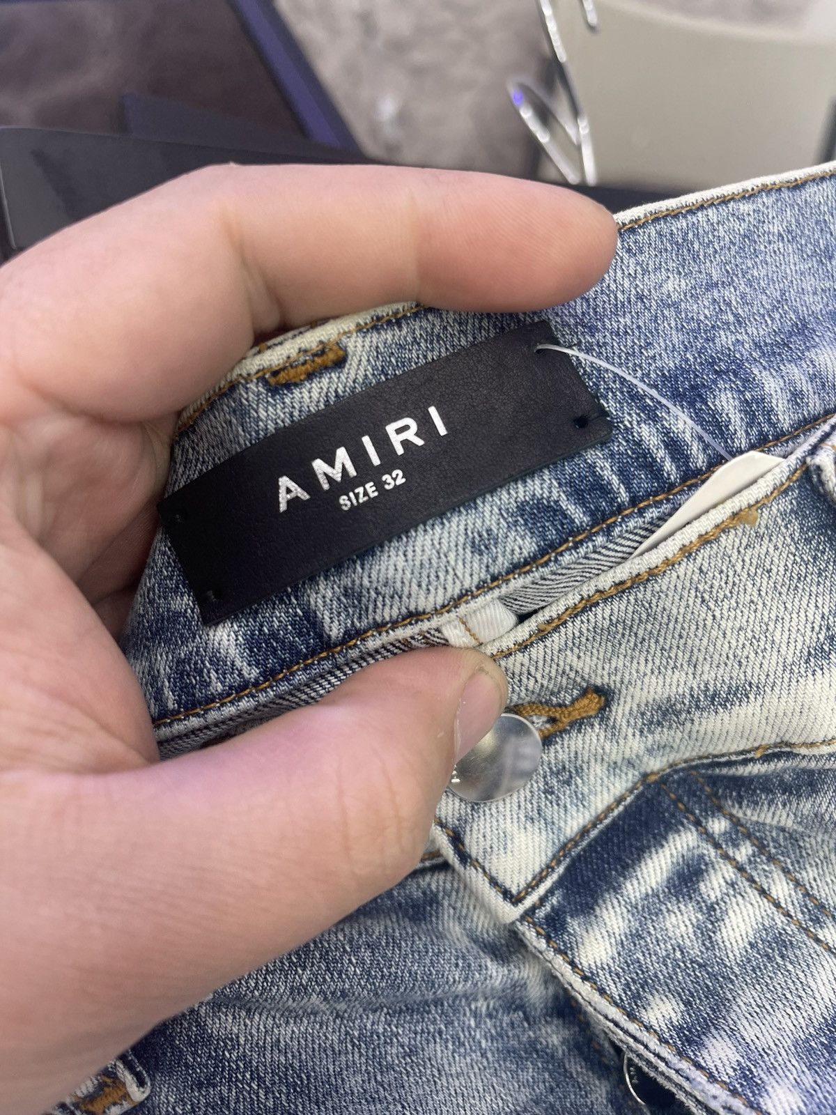 Amiri Amiri MX1 Light blue jean ( black parch) Size US 32 / EU 48 - 4 Thumbnail