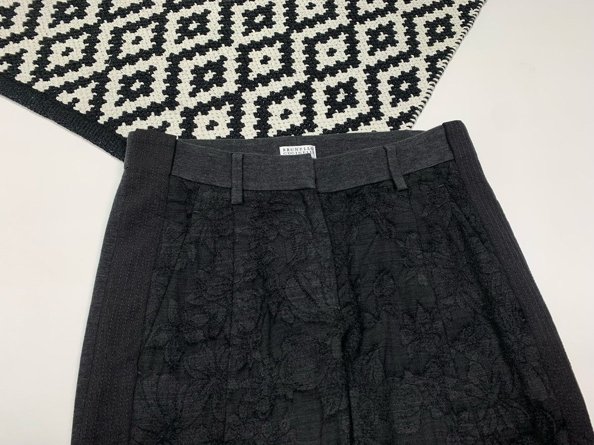 Brunello Cucinelli Brunello Cucinelli Women’s Pants Lana Wool Flower Embroidery Size 26" / US 2 / IT 38 - 2 Thumbnail
