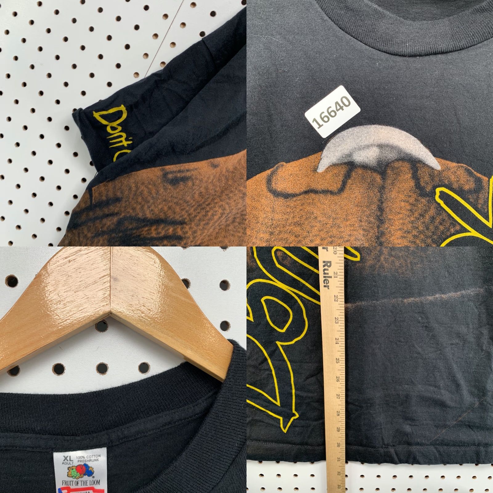 Fruit Of The Loom VINTAGE Dont Choke Football Shirt Mens XL Black AOP All Over Single Stitch Football 90s Shirt Mens XL Black Size US XL / EU 56 / 4 - 8 Thumbnail