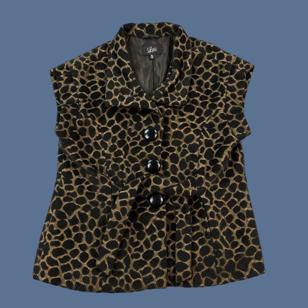 Anthropologie Luii Jacket Women's XL Leopard Print Belted Dress Coat Sleeveless Size XL / US 12-14 / IT 48-50 - 1 Thumbnail