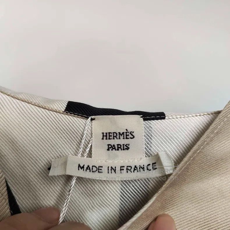 Hermes Hermes Color Block V-neck Silk Blouse Size XXS / US 00 / IT 34 - 5 Thumbnail