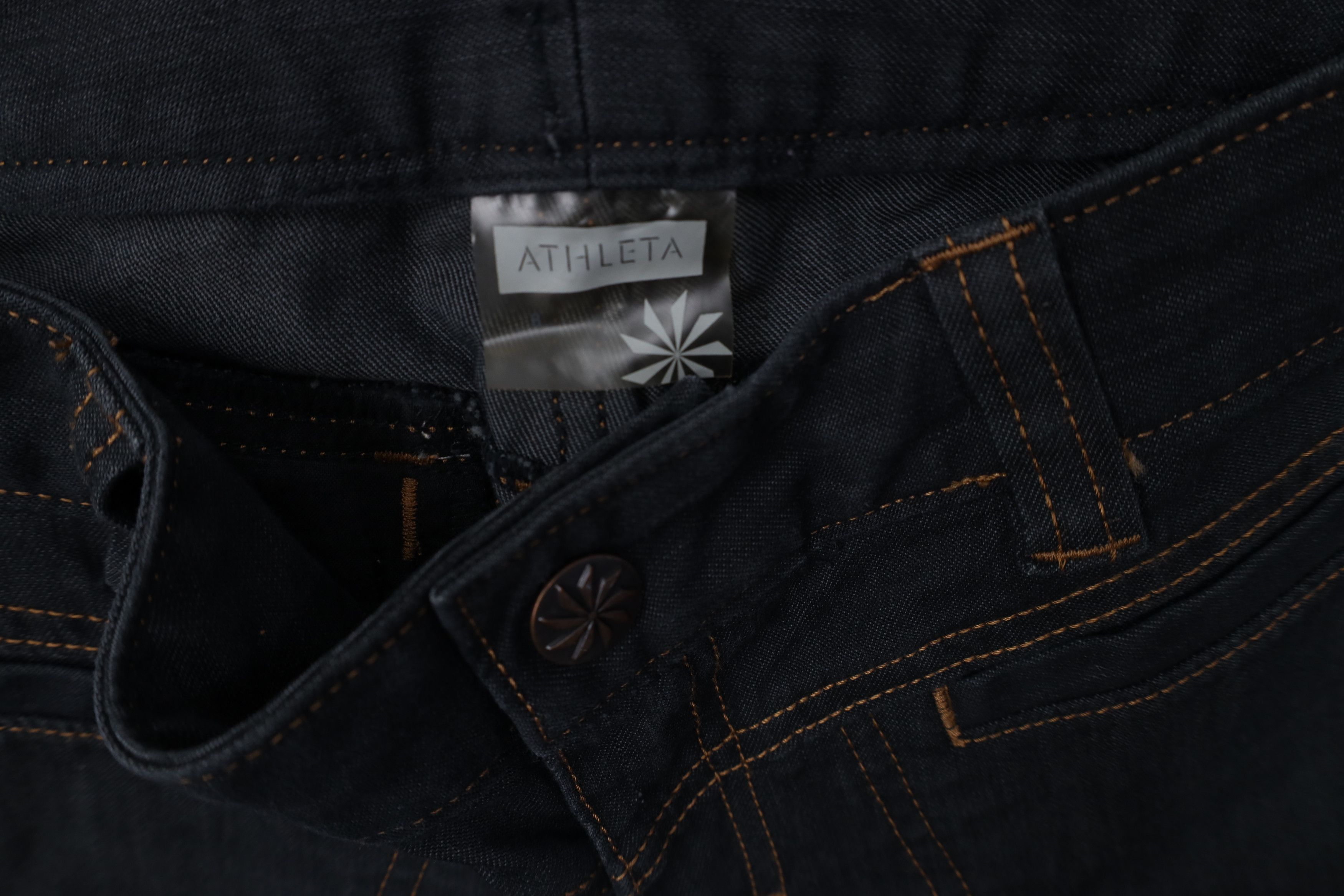 Athleta Faded Flared Wide Leg Denim Cargo Jeans Pants Indigo