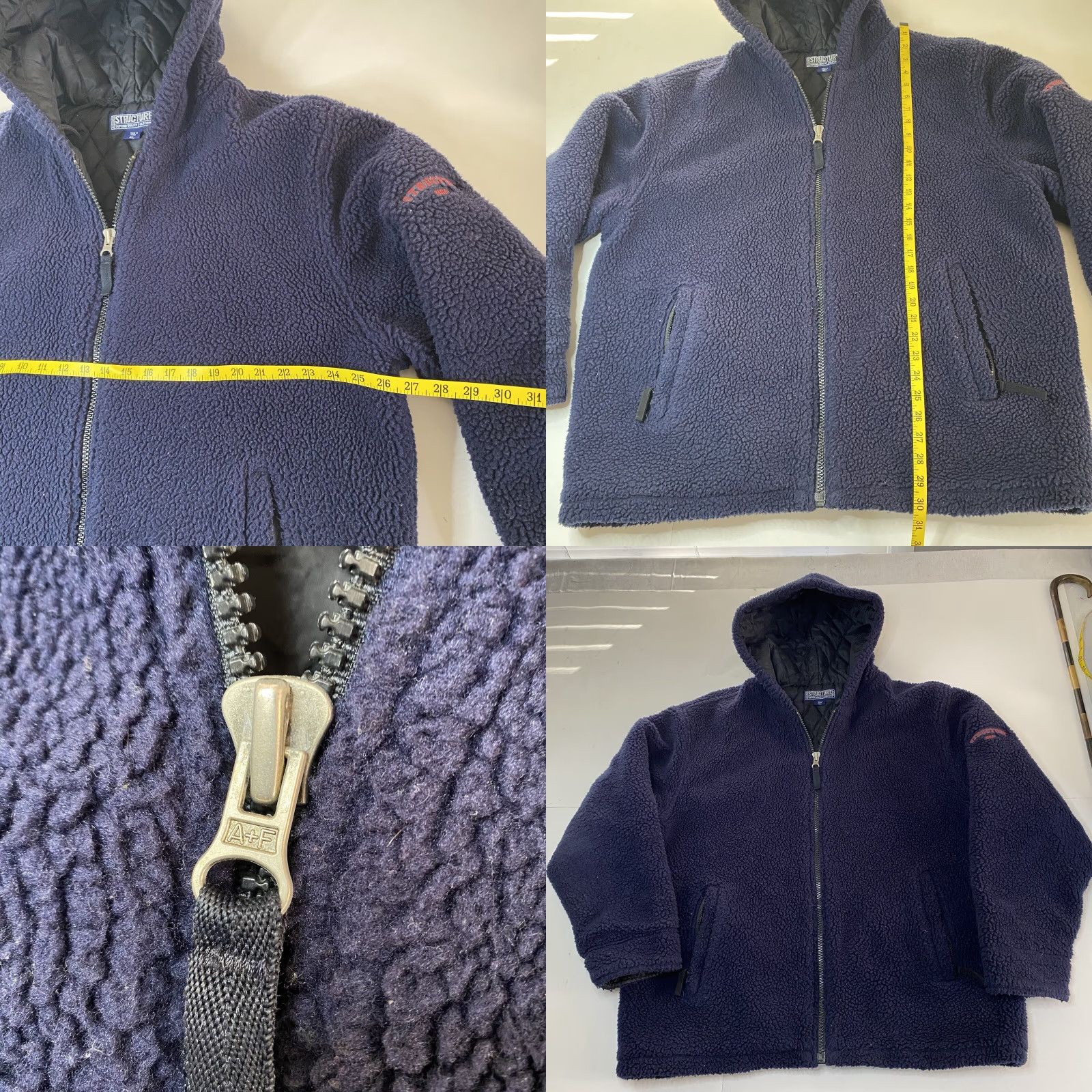 Vintage Structure Men’s Large Dawn Sherpa Fleece Jacket Full Zip Hoodie Size US XL / EU 56 / 4 - 9 Thumbnail