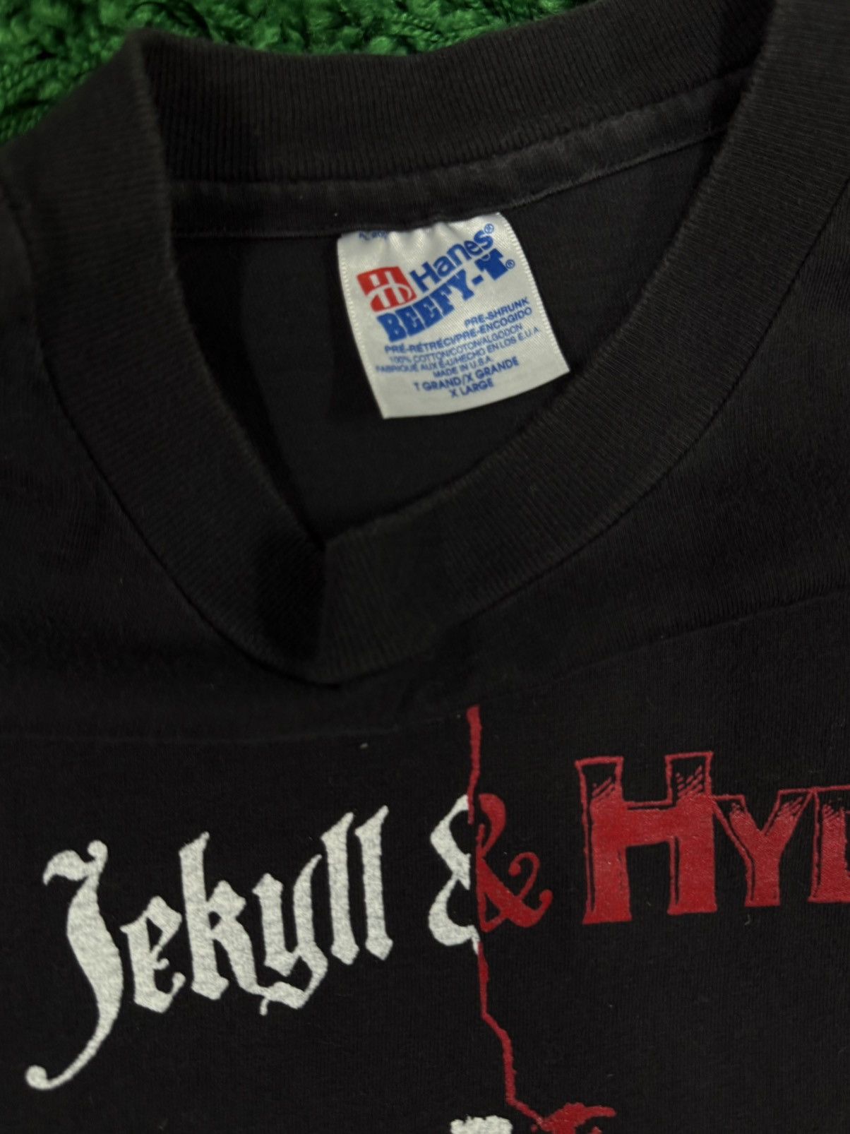 Hanes × Vintage 1995 Dr Jekyll Mr Hyde Theatre Houston Black HeavyWeight Tee Size US XL / EU 56 / 4 - 2 Thumbnail