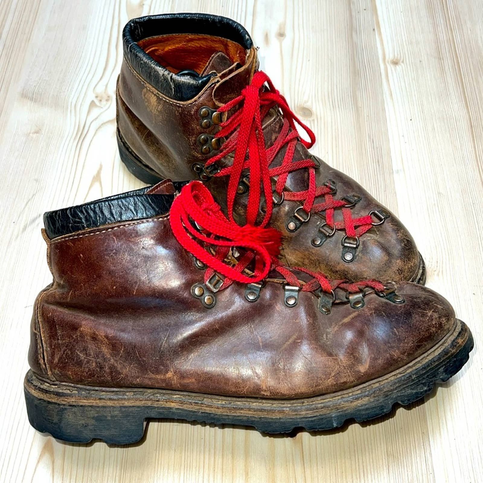 image of Vintage Leather Mountain Boots in Brown, Men's (Size 10.5)
