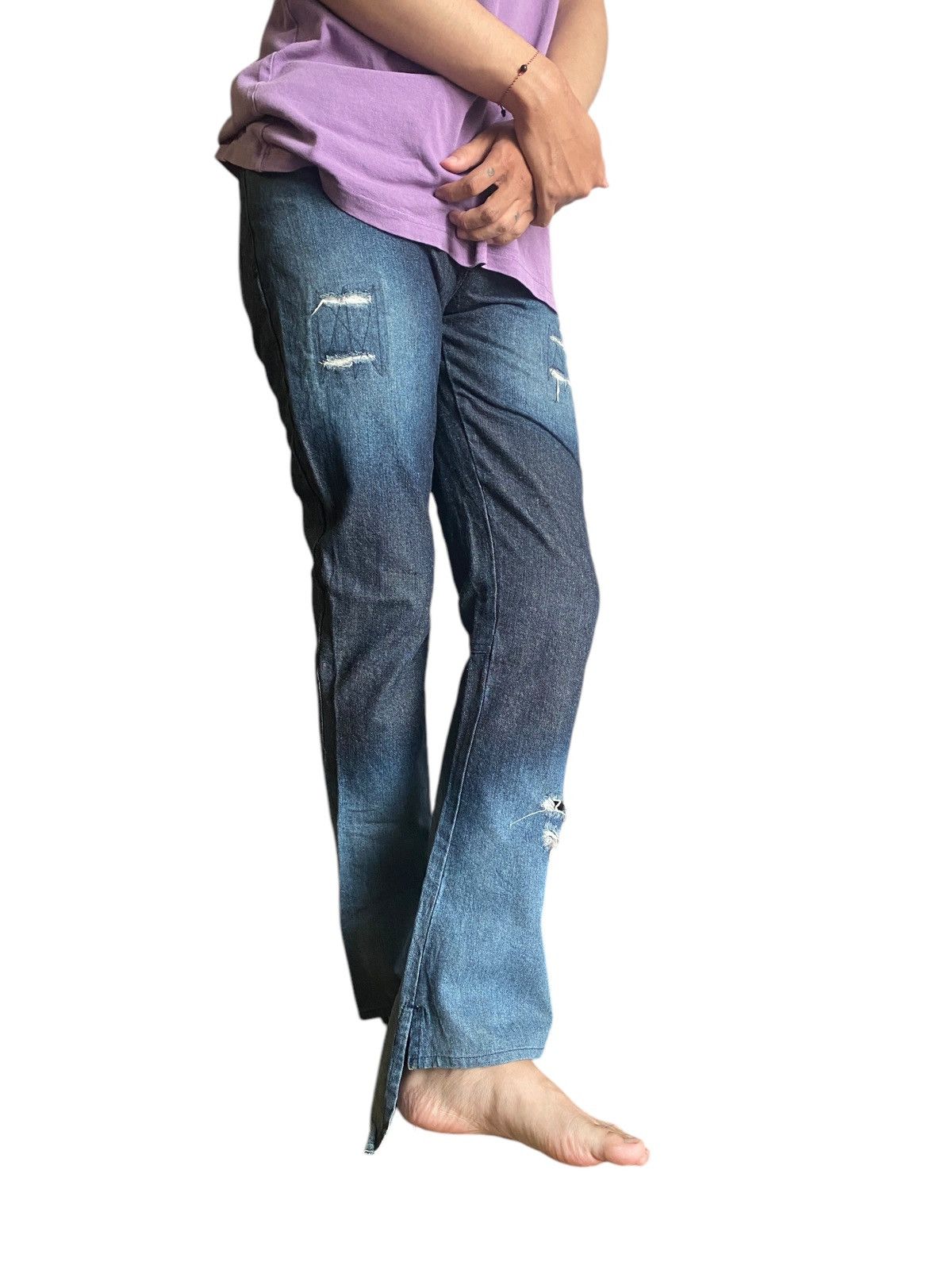 If Six Was Nine 2000's Andrew Mackenzie Flared Spiral Bootcut Jeans Size US 29 - 1 Thumbnail