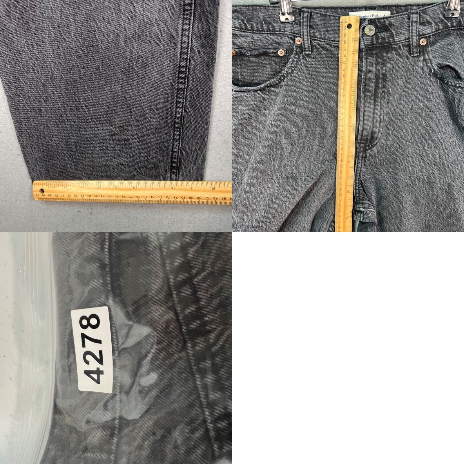 Abercrombie & Fitch Abercrombie & Fitch Womens 31 / 12s Black High Rise Loose Fit Denim Jeans Shirt? Size 34" / US 12 / IT 48 - 8 Thumbnail