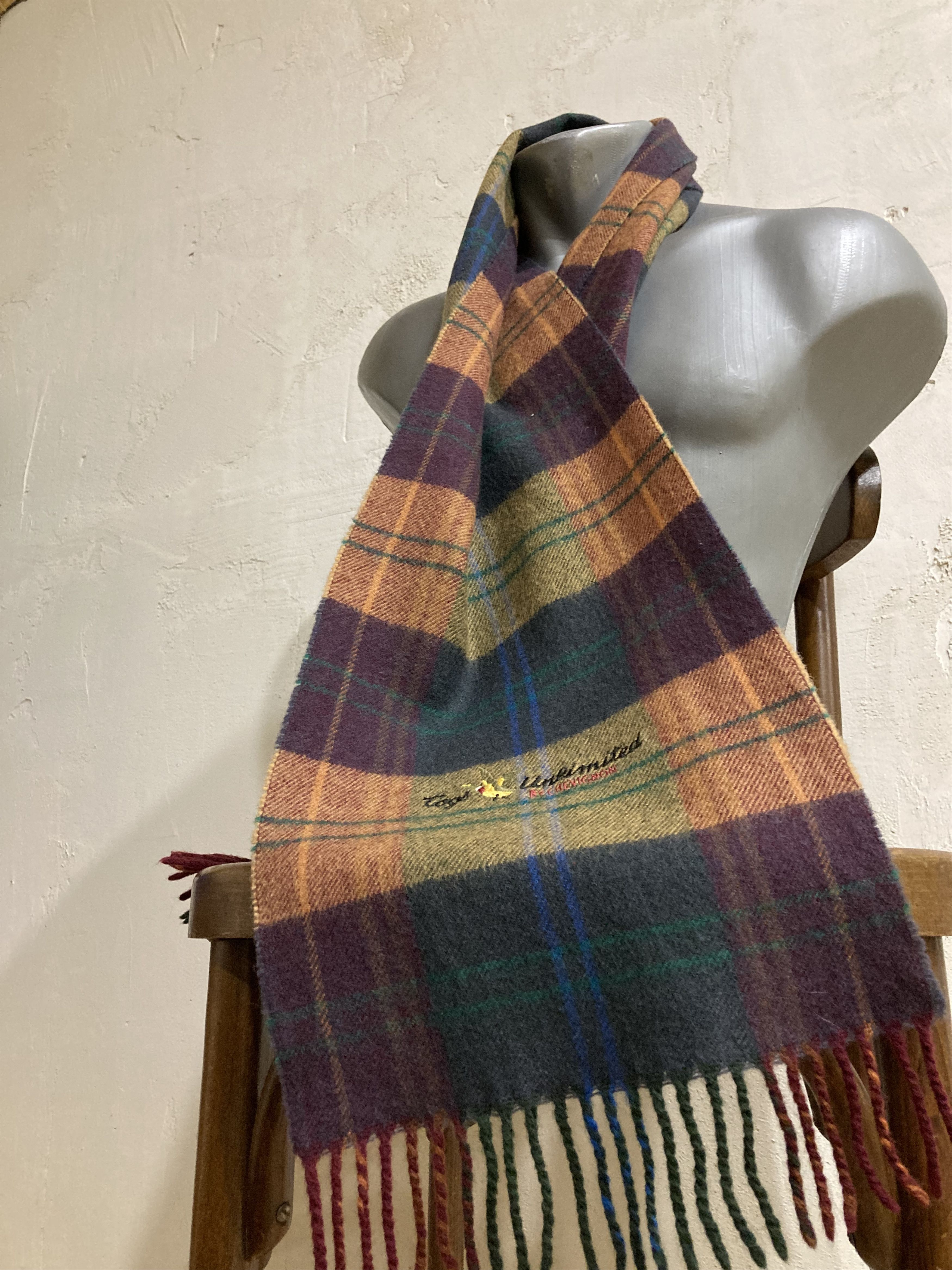Chevignon Vintage 90s Chevignon By Togs Unlimited Wool Checkered Scarf Size ONE SIZE - 2 Thumbnail