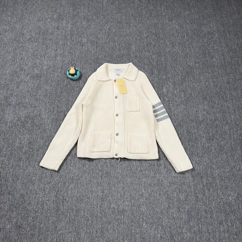 Thom Browne Thom Browne Beige Wool Cardigan Size US M / EU 48-50 / 2 - 1 Thumbnail